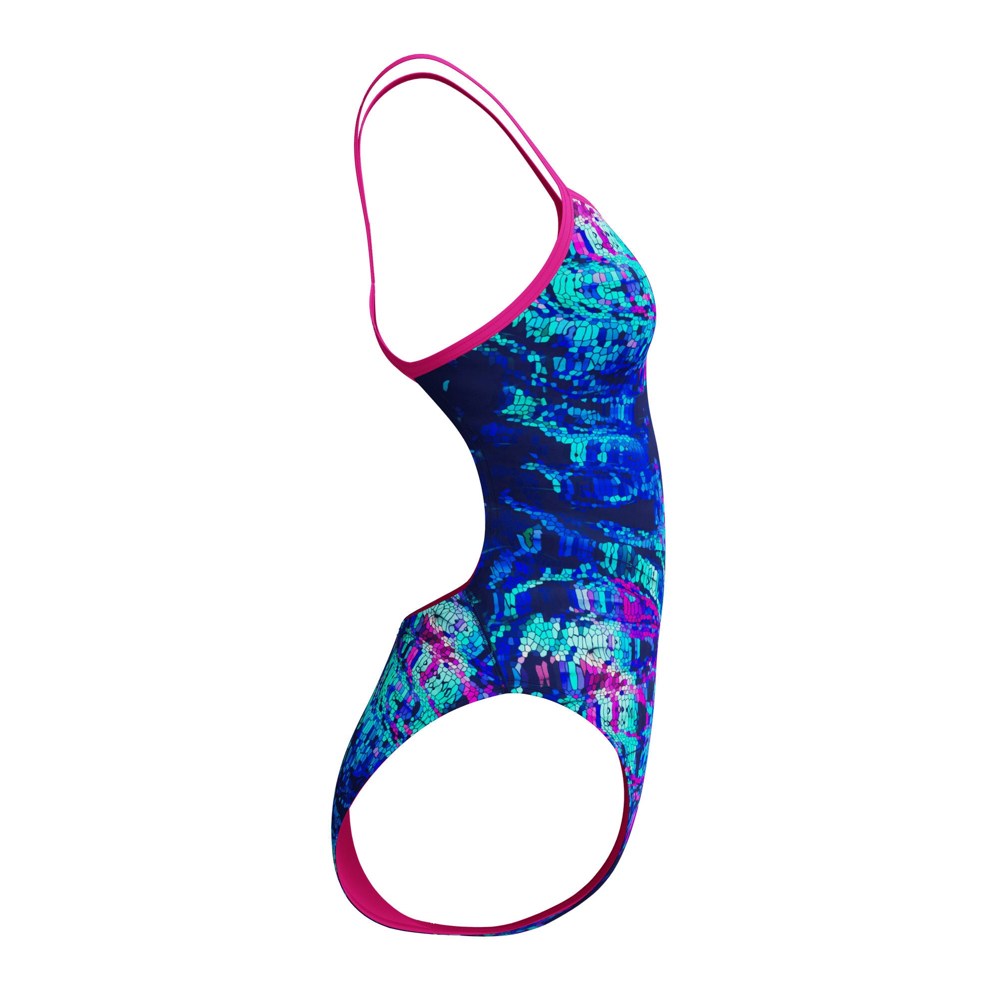 Vanquisher Printed V-Back 2.0 Damen Badeanzug | Navy
