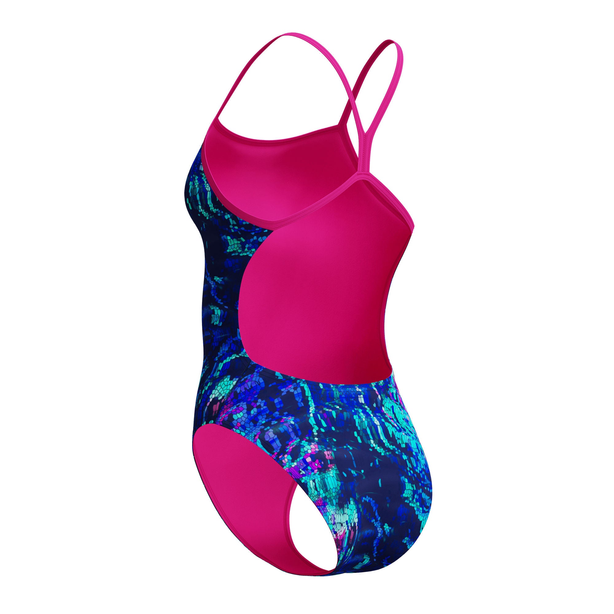 Vanquisher Printed V-Back 2.0 Damen Badeanzug | Navy