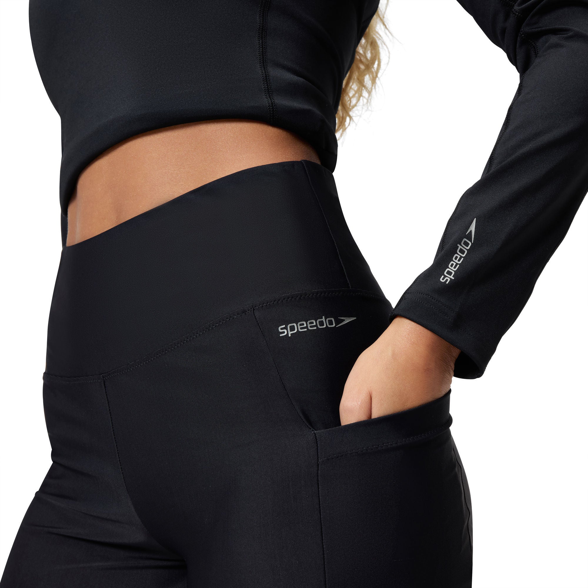 Solid Damen Badeshorts | Schwarz