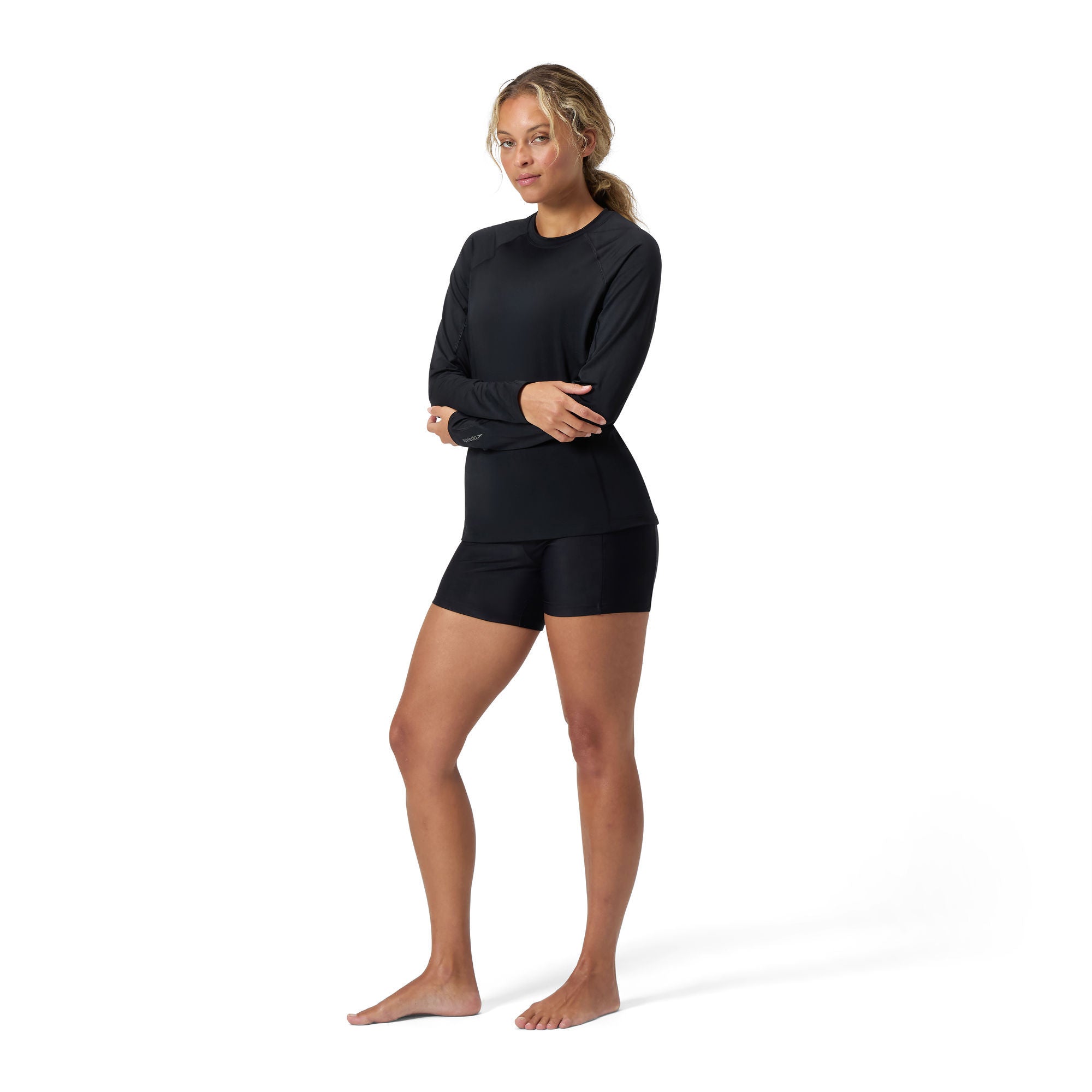 Solid Damen Badeshorts | Schwarz