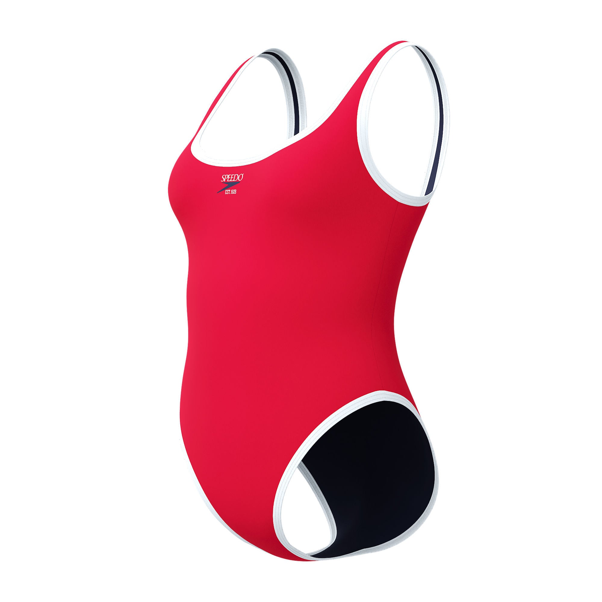 Solid Bound Scoop Damen Badeanzug | Rot