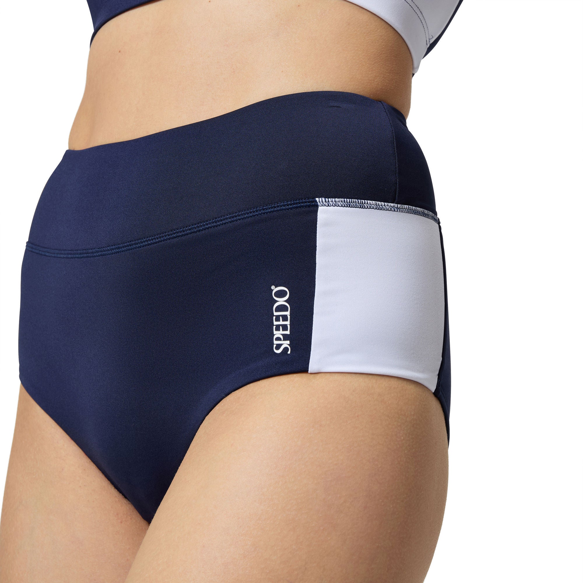 CB Banded Boyleg Damen Bikinihose | Navy