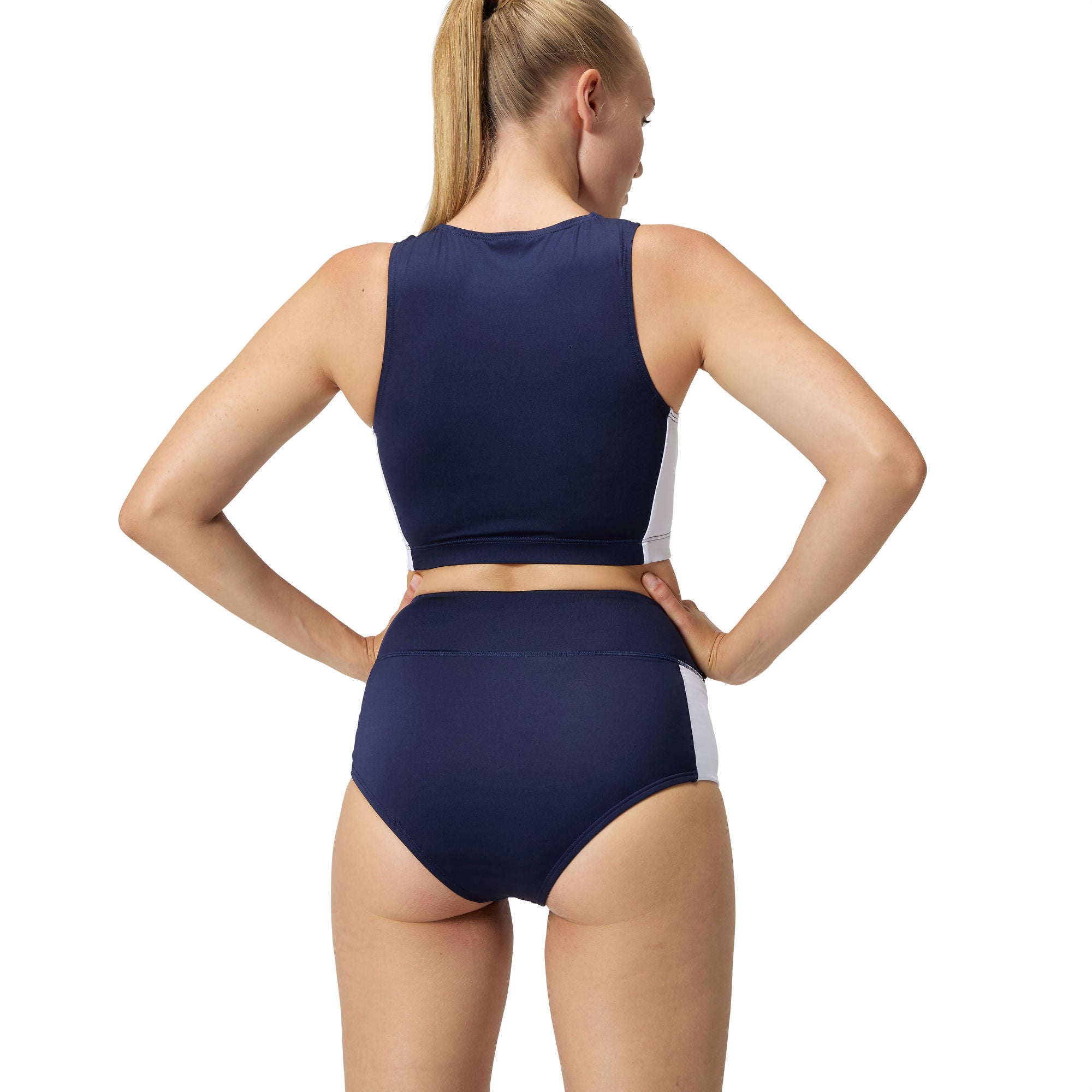 CB Banded Boyleg Damen Bikinihose | Navy