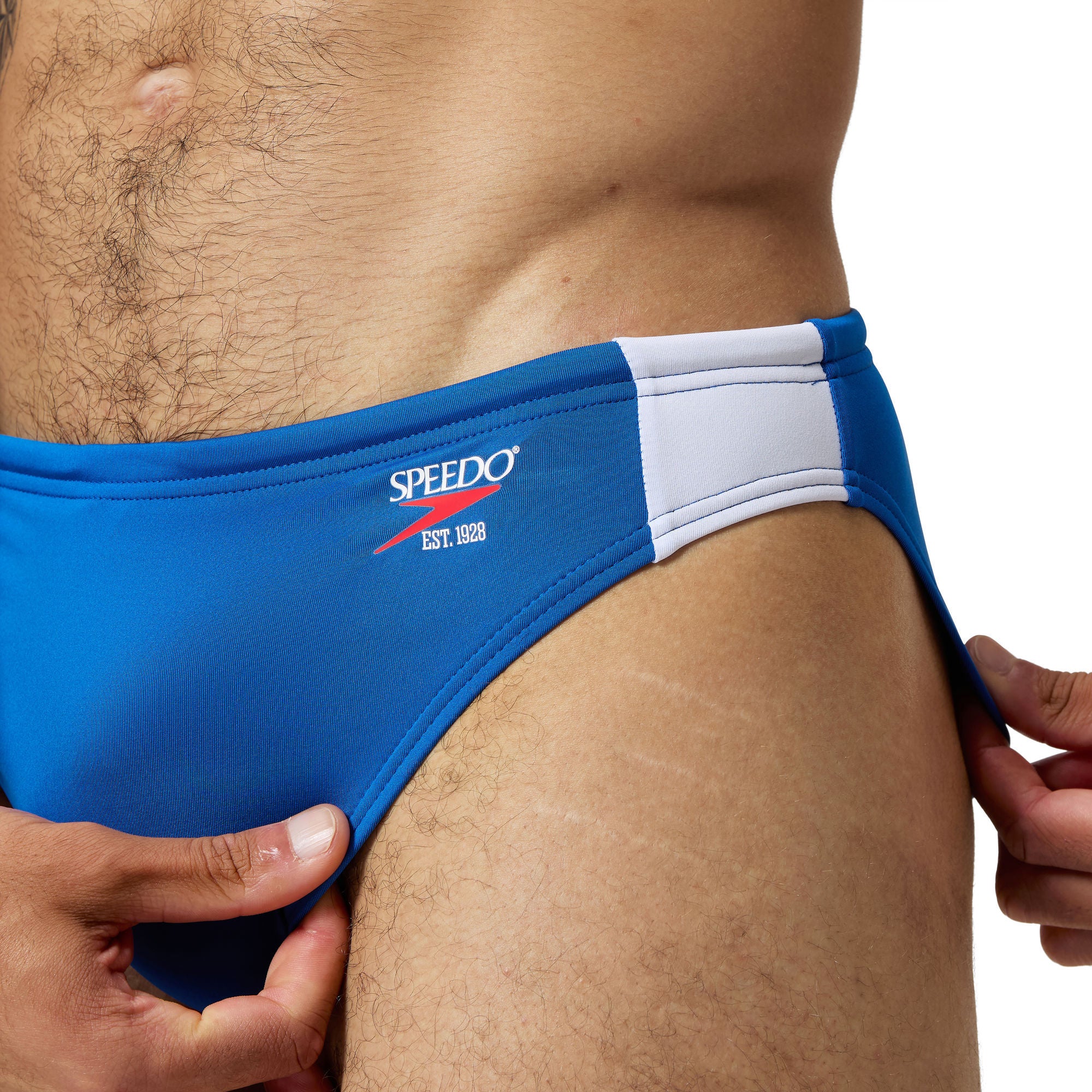 Jetstream Retro Colorblock Herren Badeslip | Blau