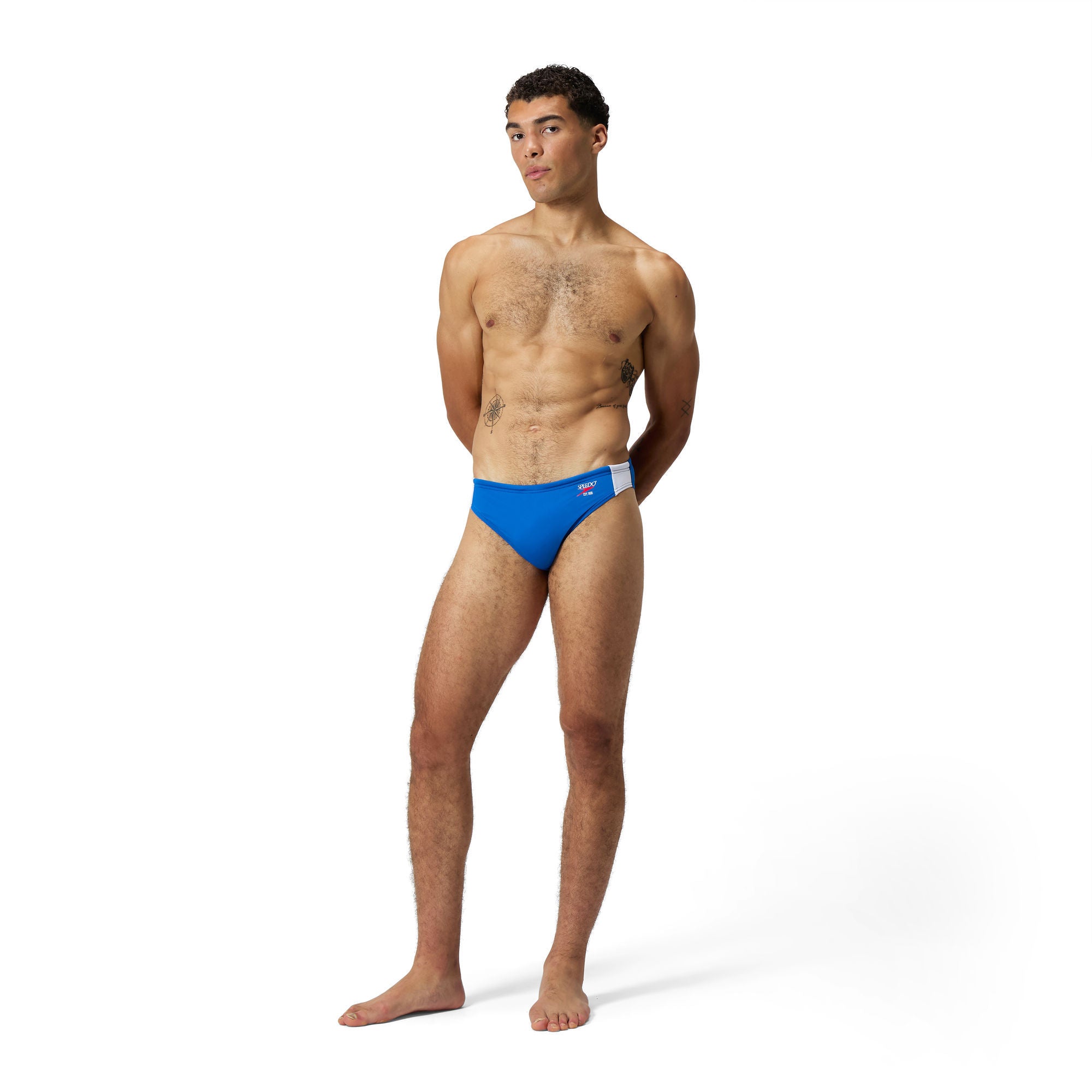 Jetstream Retro Colorblock Herren Badeslip | Blau