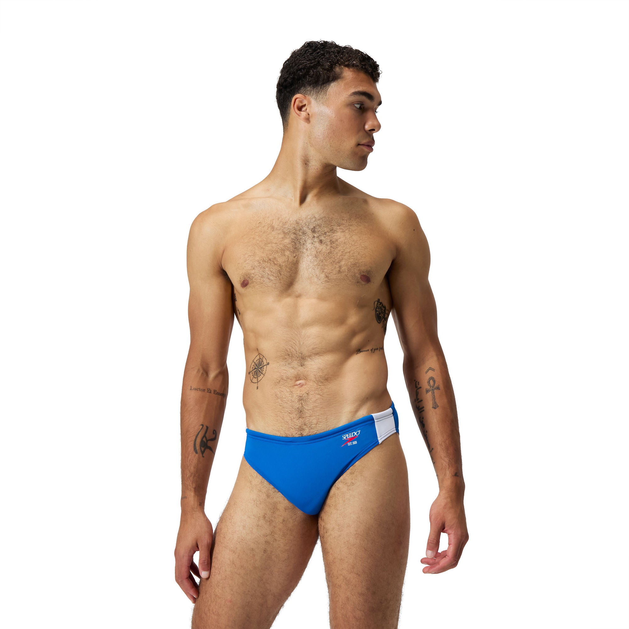 Jetstream Retro Colorblock Herren Badeslip | Blau