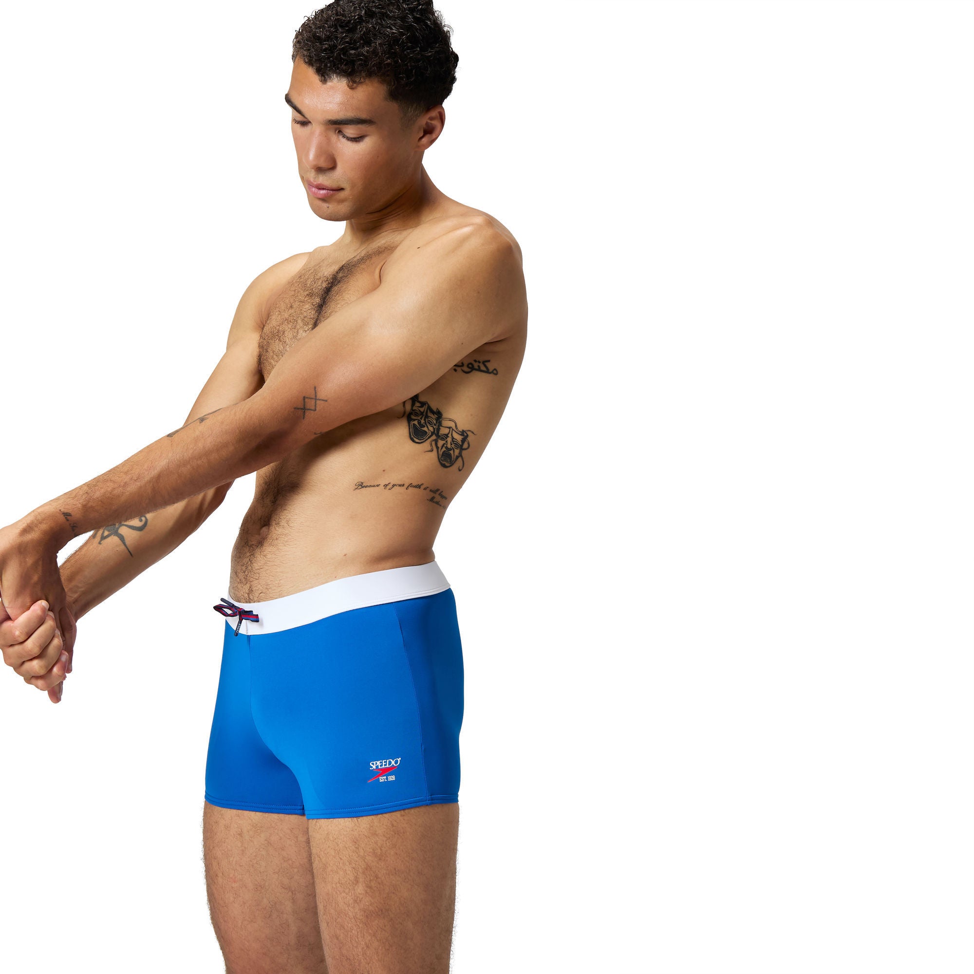 Jetstream Retro Solid Squar Herren Aquashorts | Blau