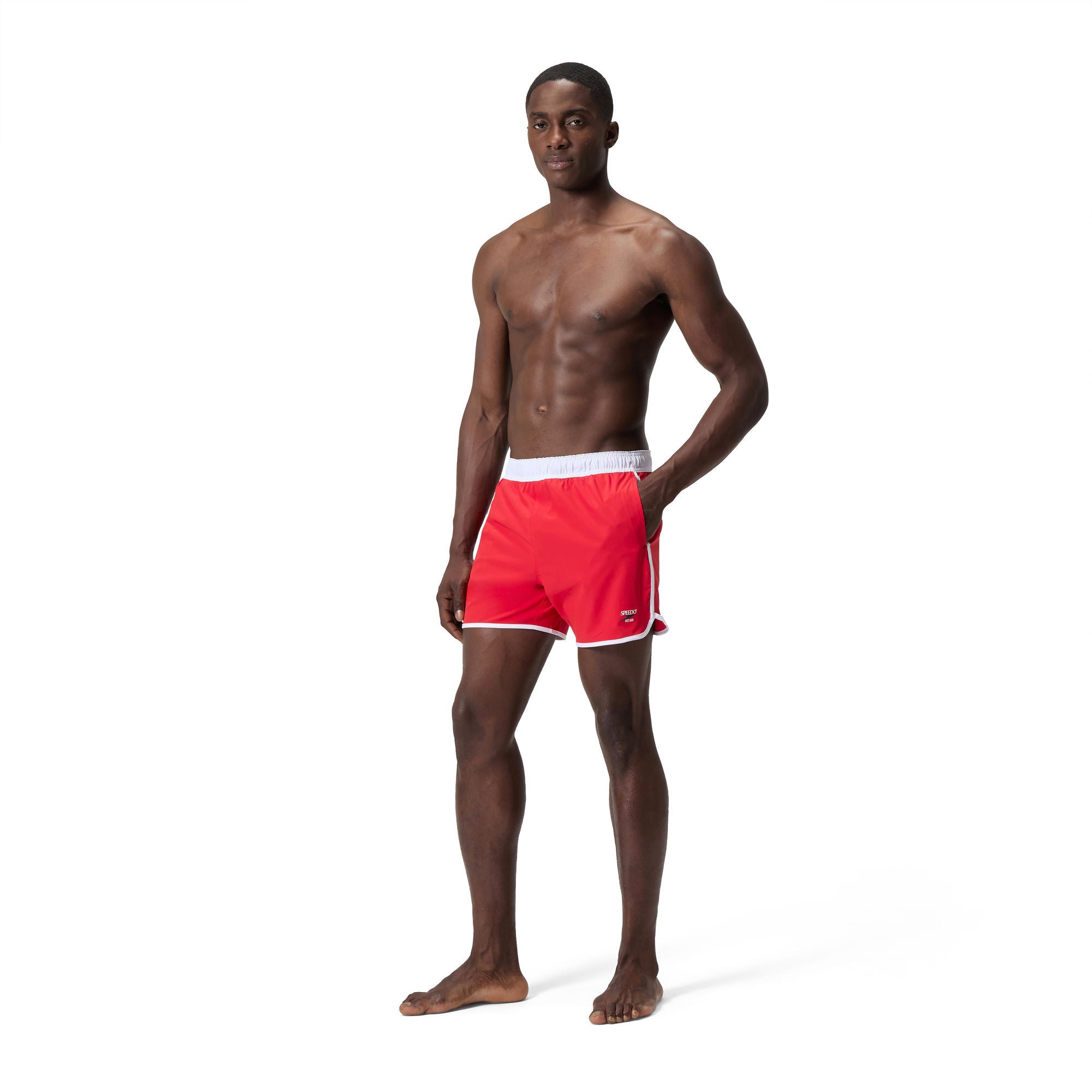 Jetstream Retro Logo Volley6 Herren Badeshorts | Rot