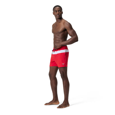 Jetstream Retro Colorblock Volley Herren Badeshorts | Rot