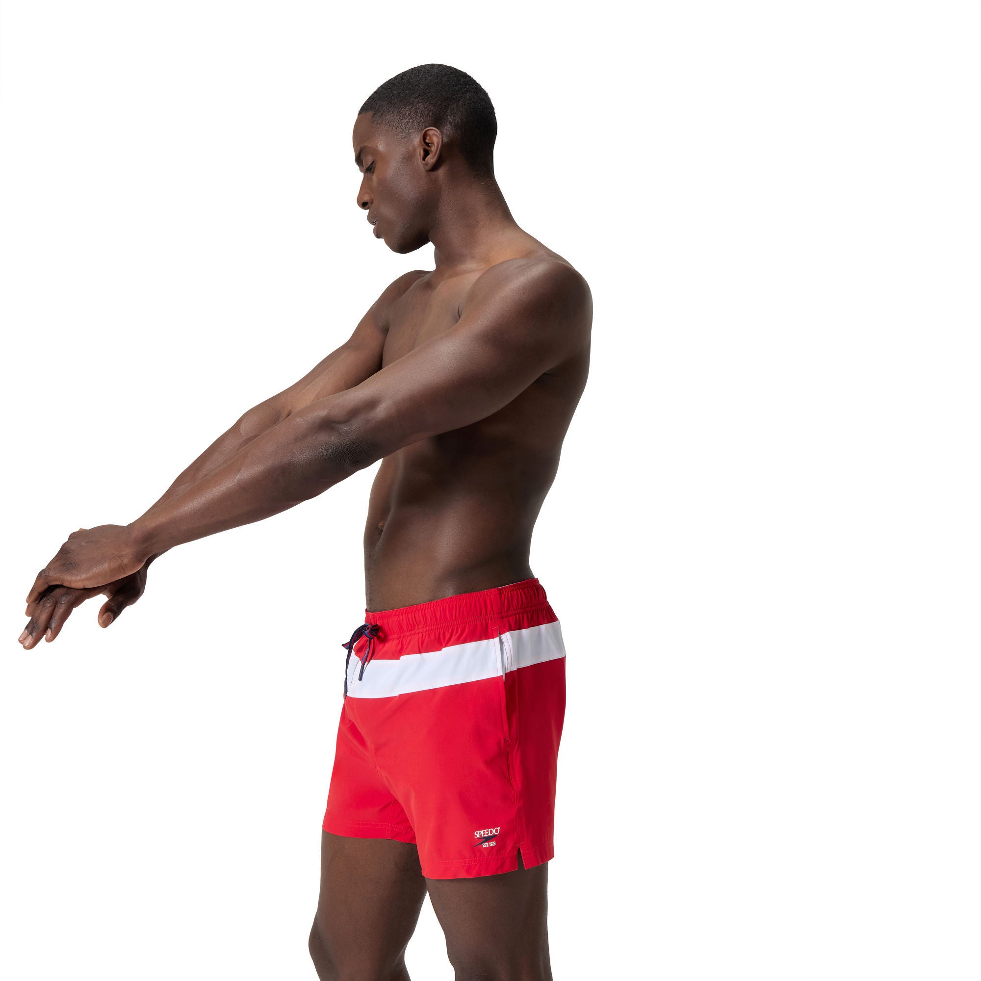 Jetstream Retro Colorblock Volley Herren Badeshorts | Rot