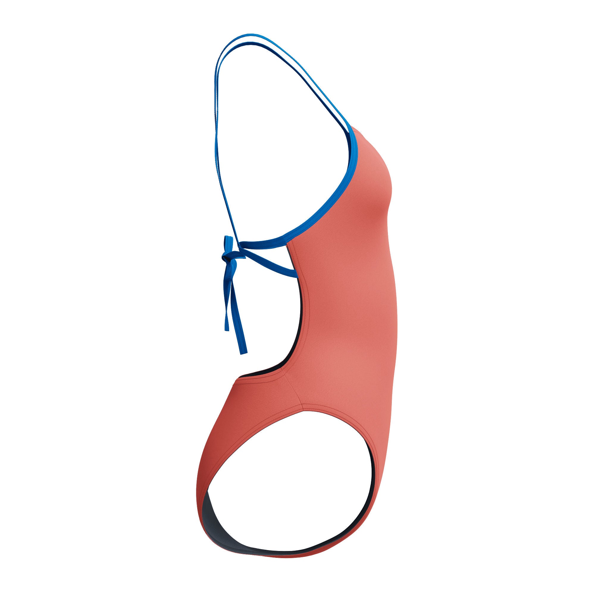 Solid Tie Back Damen Badeanzug | Rot