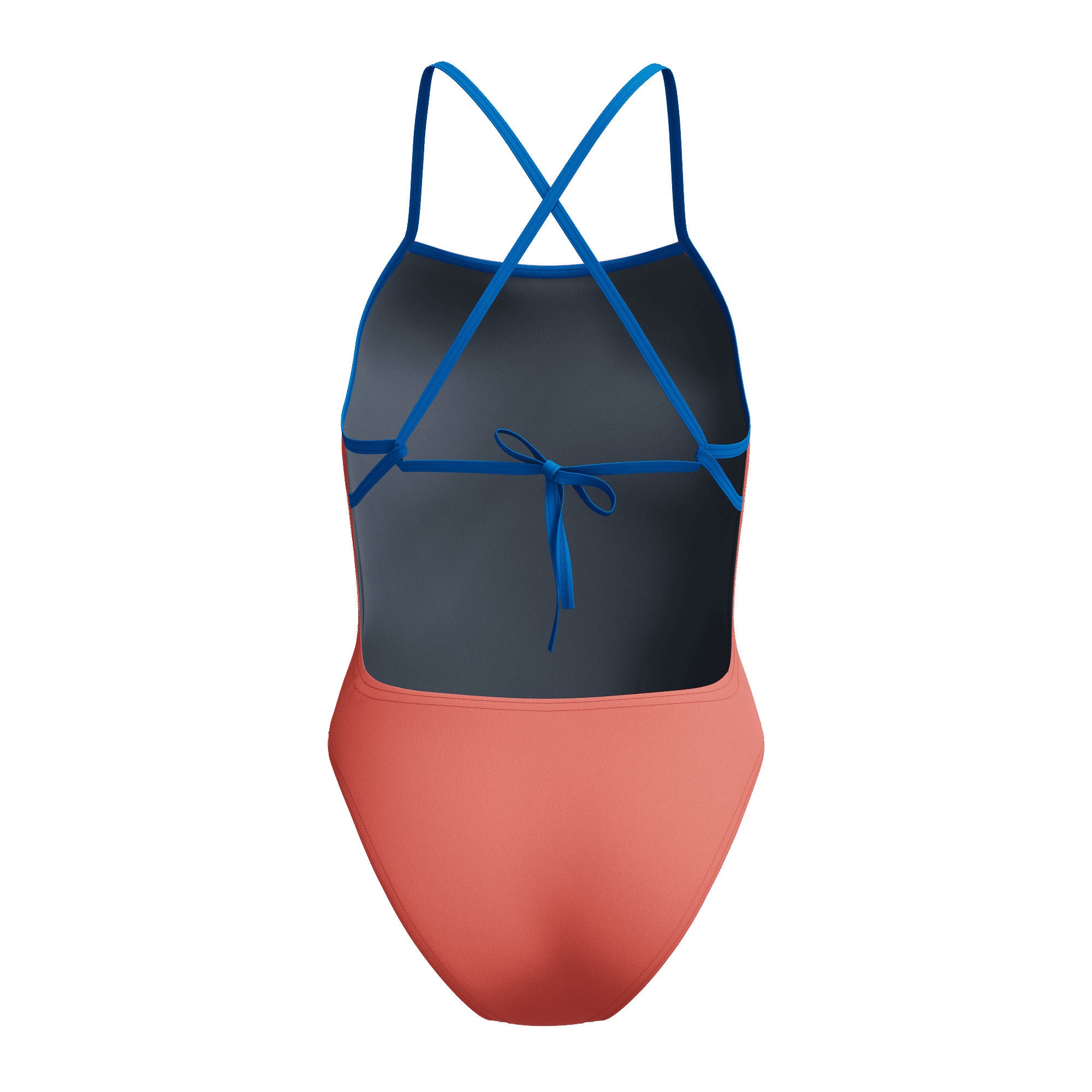 Solid Tie Back Damen Badeanzug | Rot