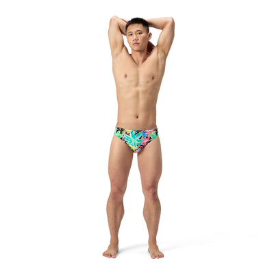 Printed Herren Badeslip | Gelb
