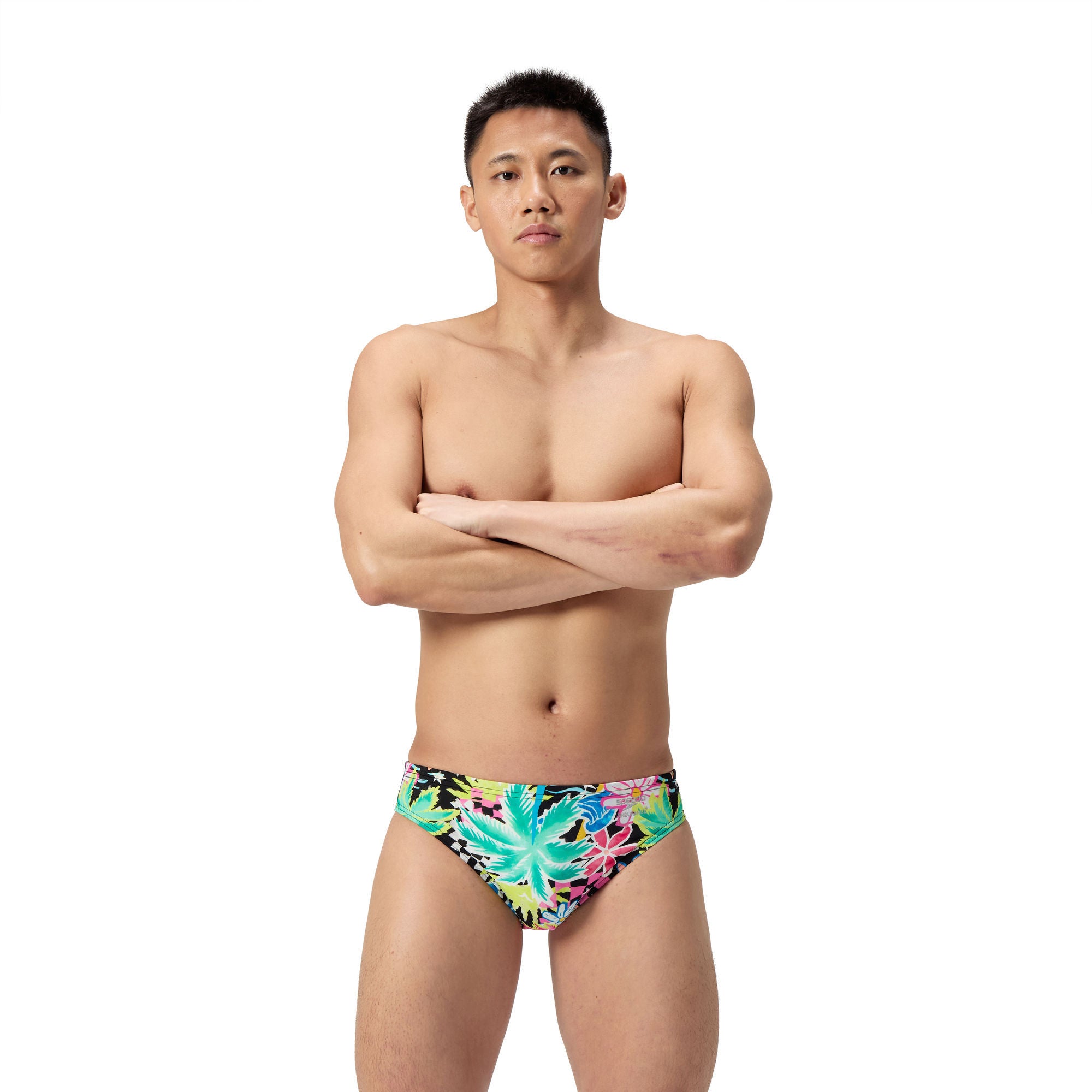 Printed Herren Badeslip | Gelb