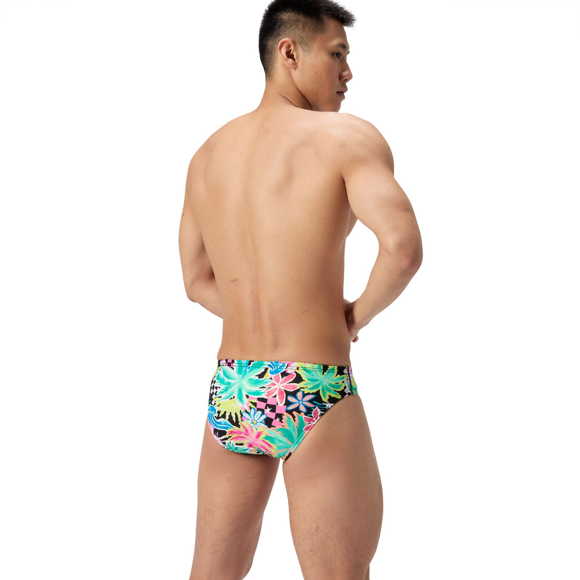 Printed Herren Badeslip | Gelb