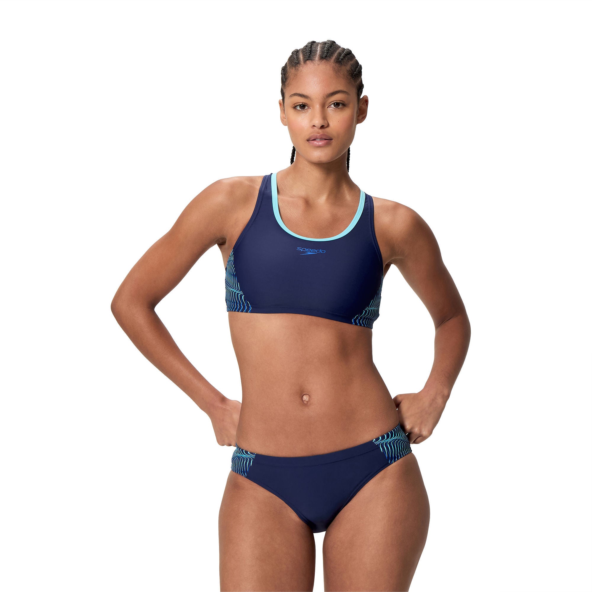 Placement Racerback Damen Bikini | Navy