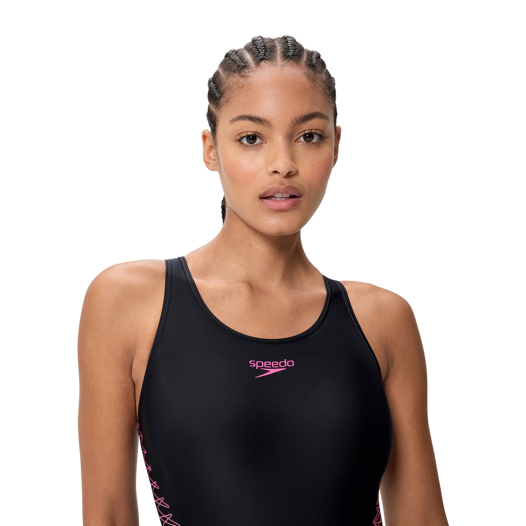 Placement Muscleback Damen Badeanzug | Schwarz