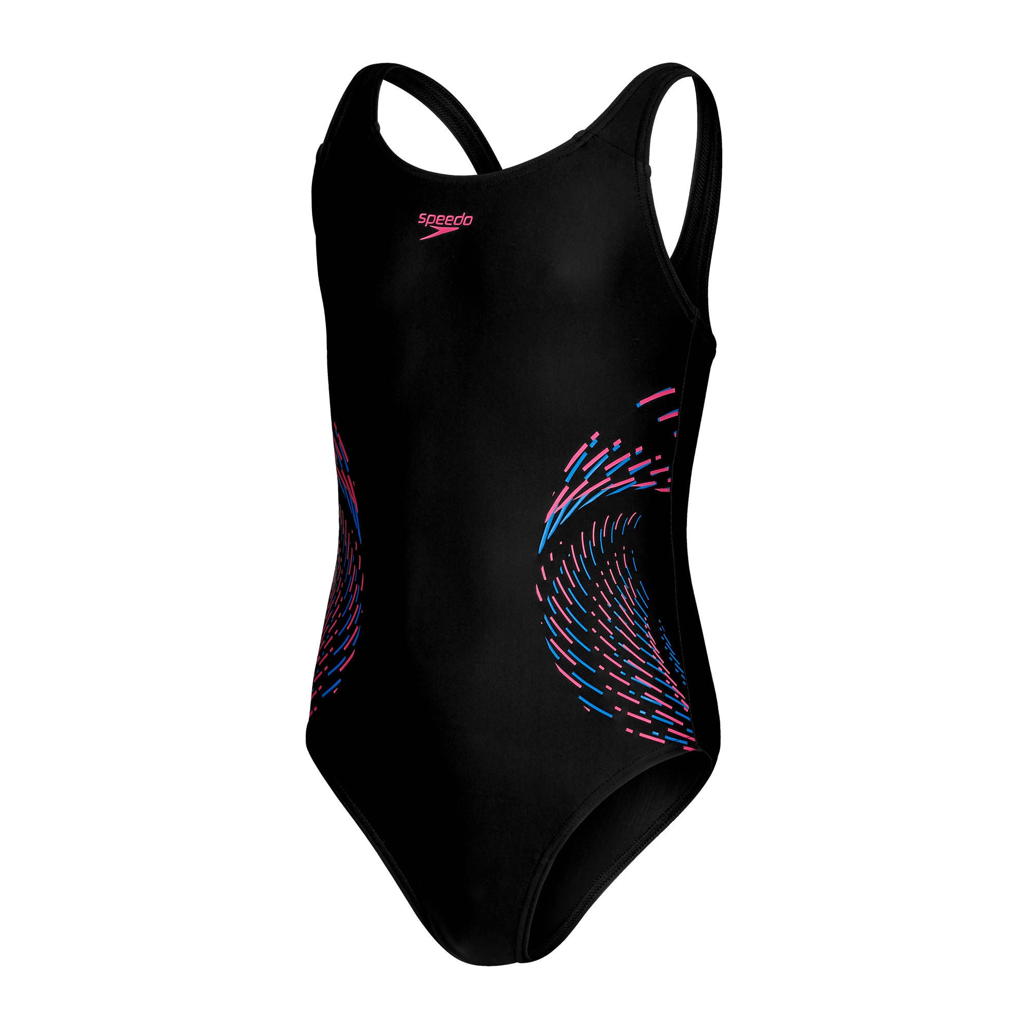 Plastisol Placement Muscleback Mädchen Badeanzug | Schwarz