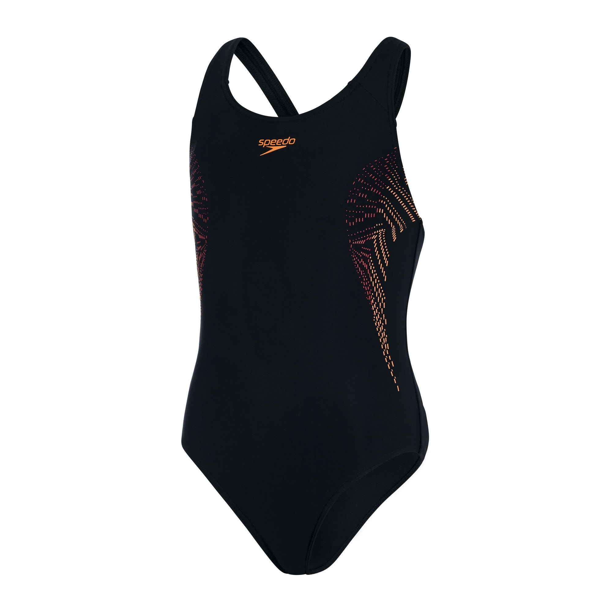 Plastisol Placement Muscleback Mädchen Badeanzug | Schwarz