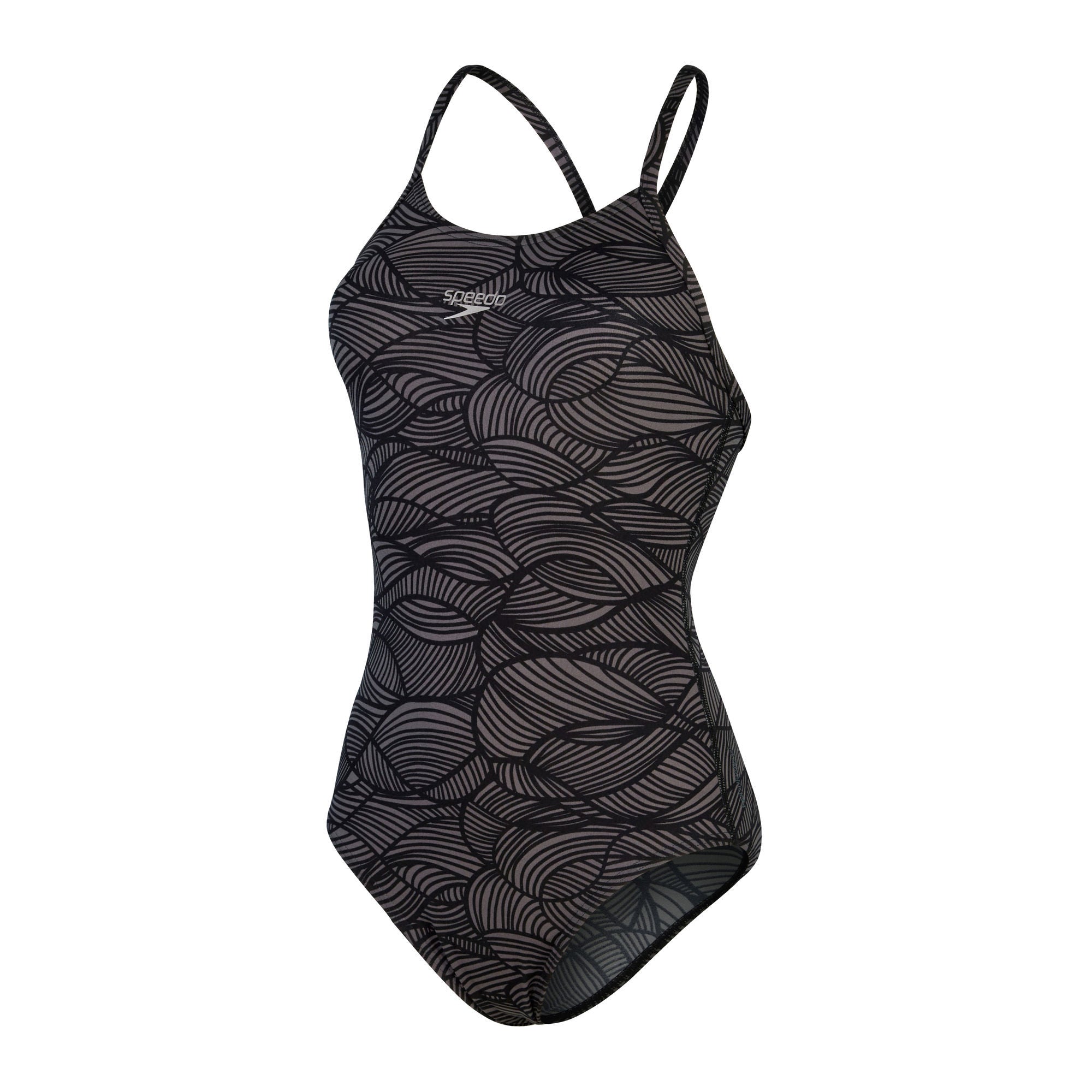 Allover Fixed Crossback Damen Badeanzug | Schwarz