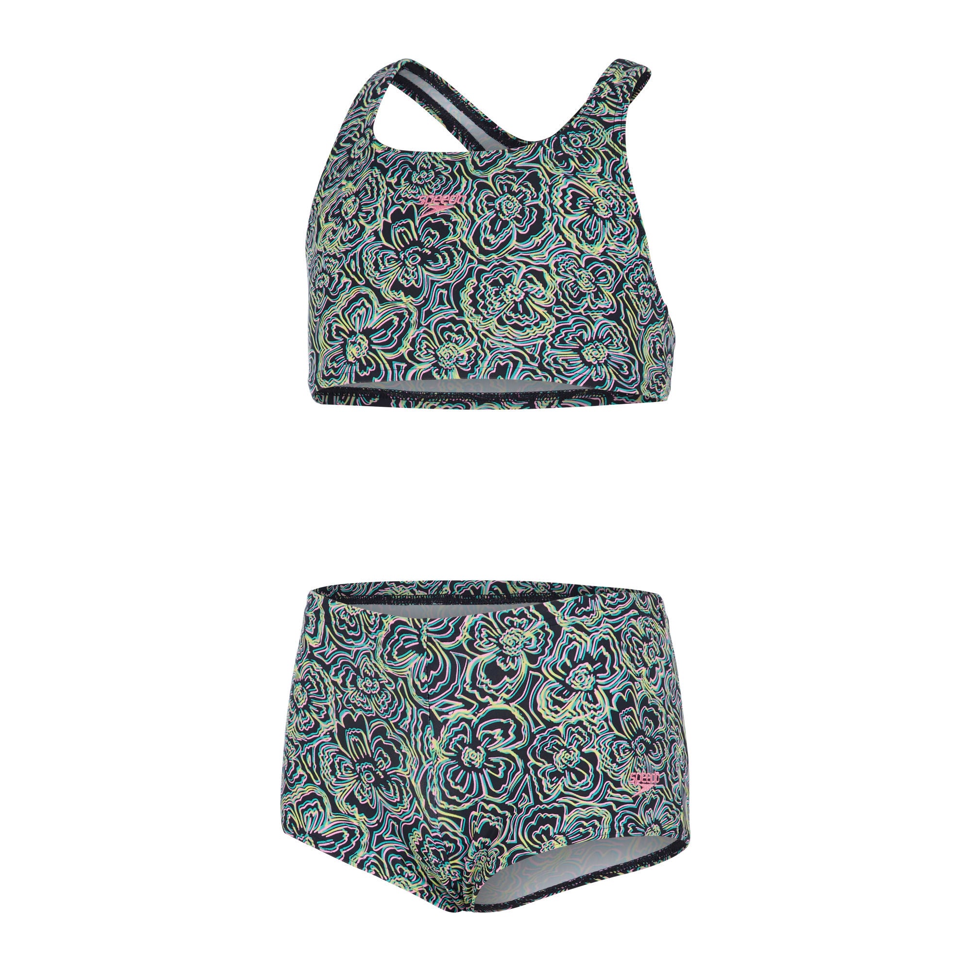 Allover Boyleg Short Mädchen Bikini | Navy