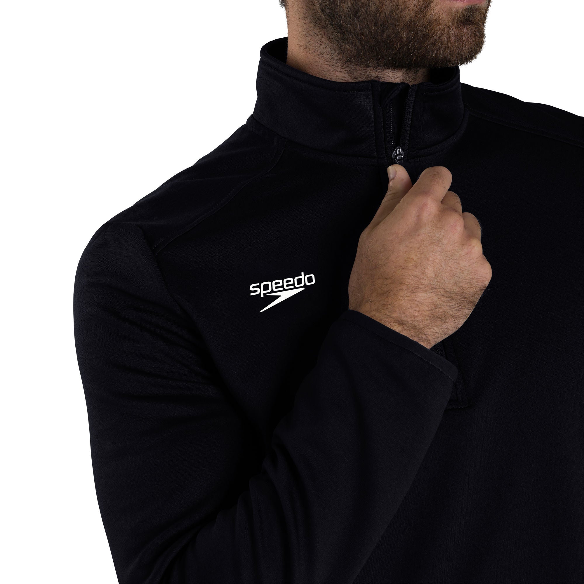 CLUB 1/4 ZIP MIDLYR TRN TOP AM Herren Sportjacke | Schwarz