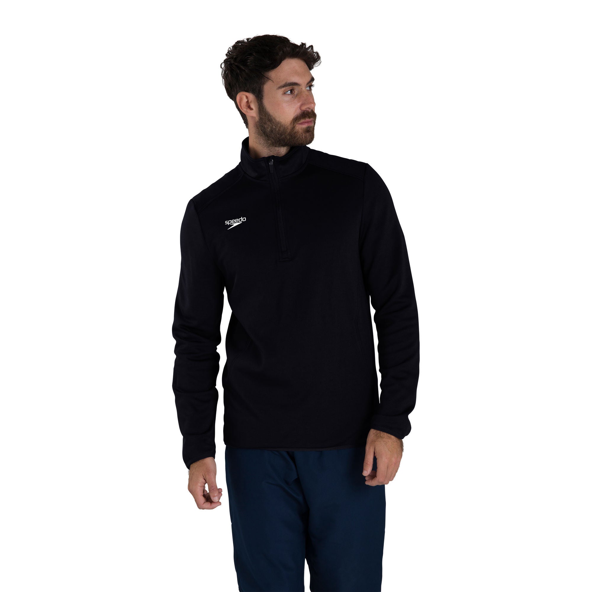 CLUB 1/4 ZIP MIDLYR TRN TOP AM Herren Sportjacke | Schwarz