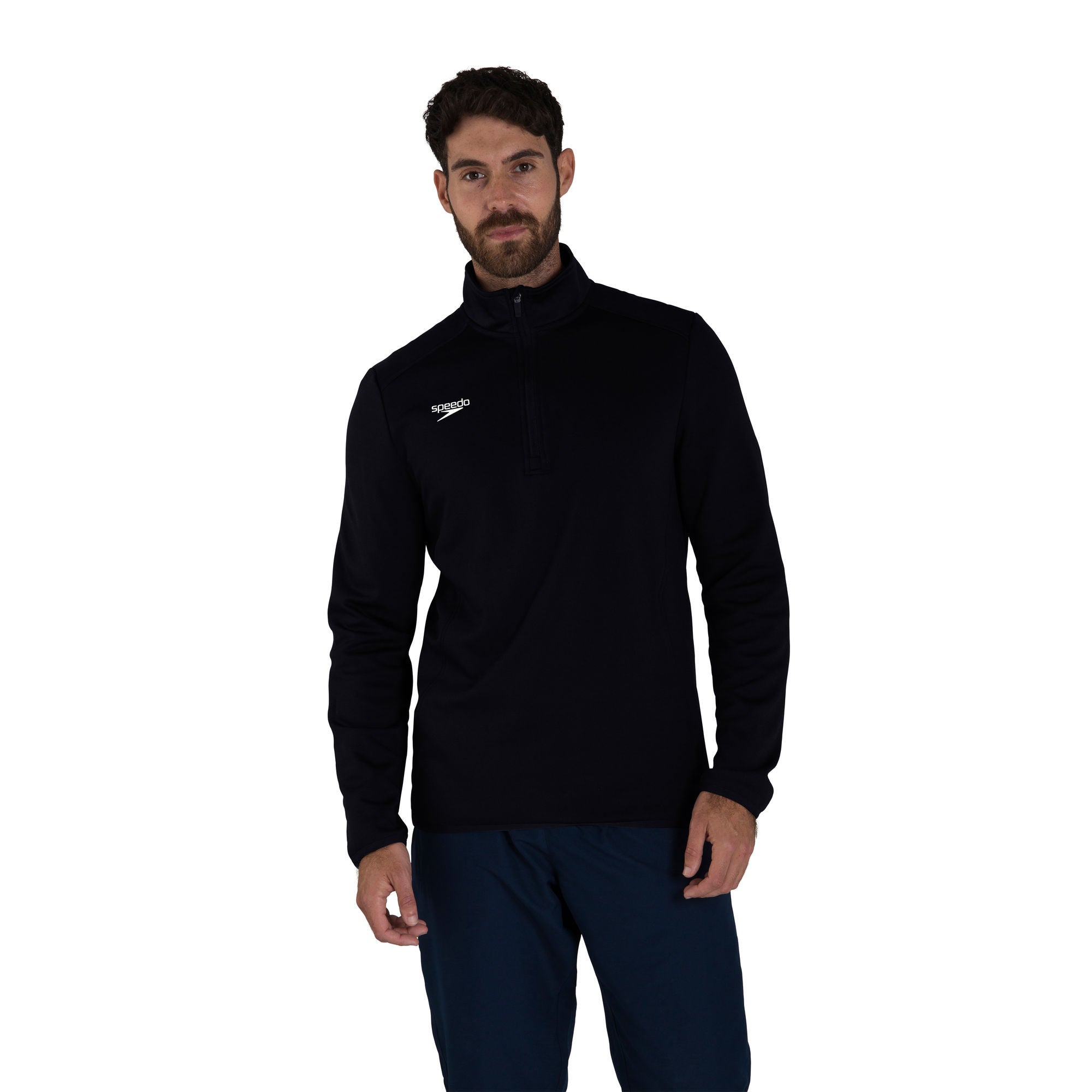 CLUB 1/4 ZIP MIDLYR TRN TOP AM Herren Sportjacke | Schwarz