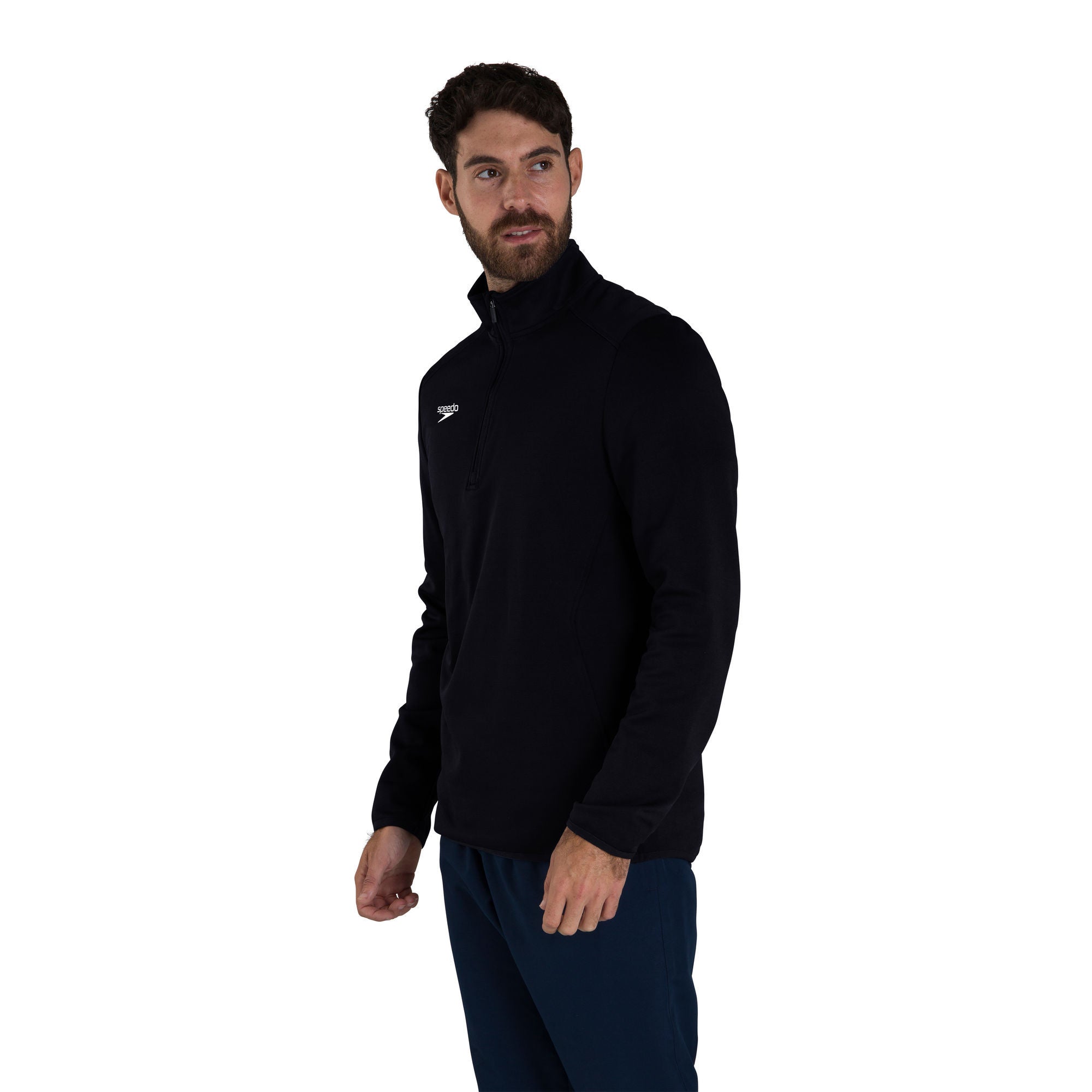 CLUB 1/4 ZIP MIDLYR TRN TOP AM Herren Sportjacke | Schwarz