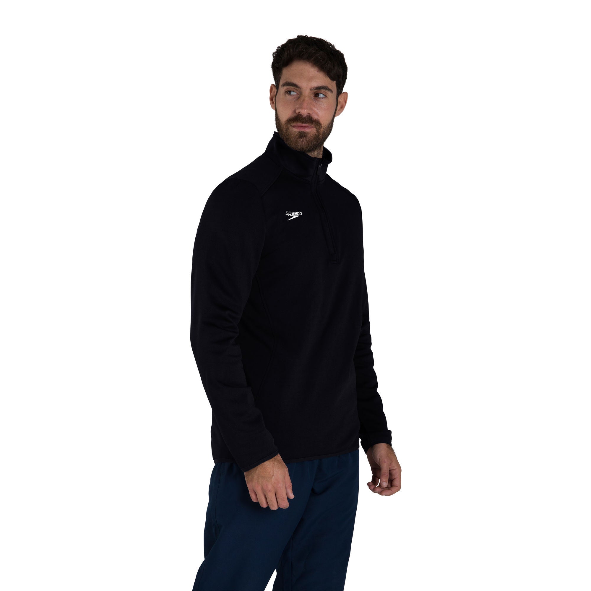 CLUB 1/4 ZIP MIDLYR TRN TOP AM Herren Sportjacke | Schwarz