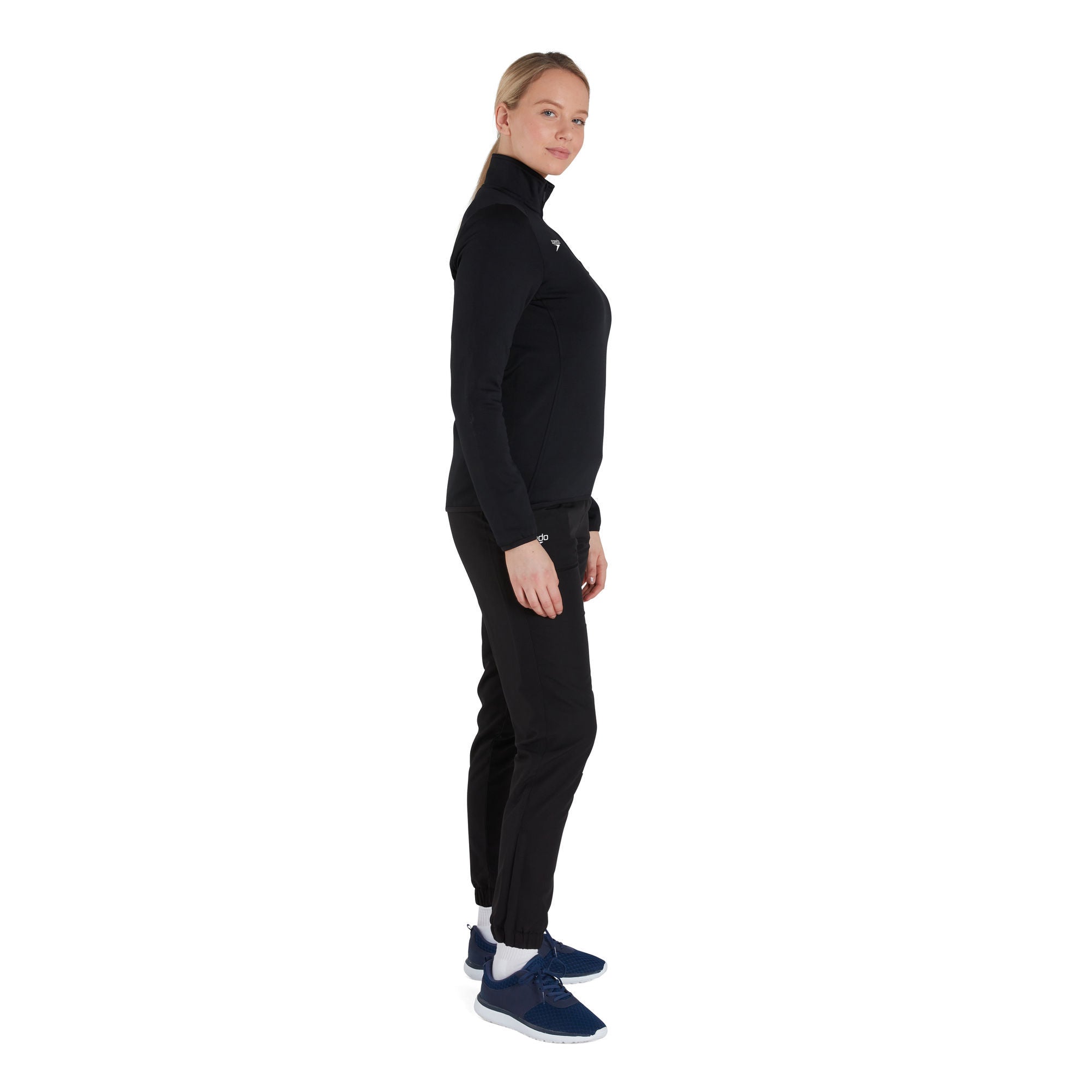 CLUB 1/4 ZIP MIDLYR TRN TOP AF Damen Sportjacke | Schwarz