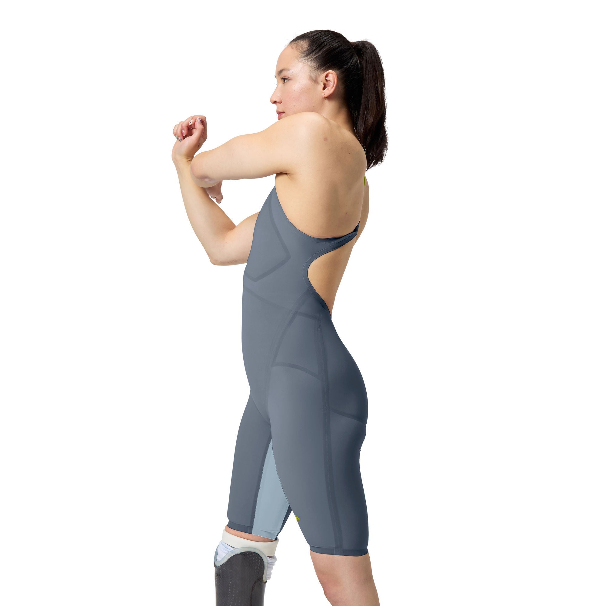 LZR Valor 2.0 Openback Kneeskin Damen Wettkampfanzug | Grau