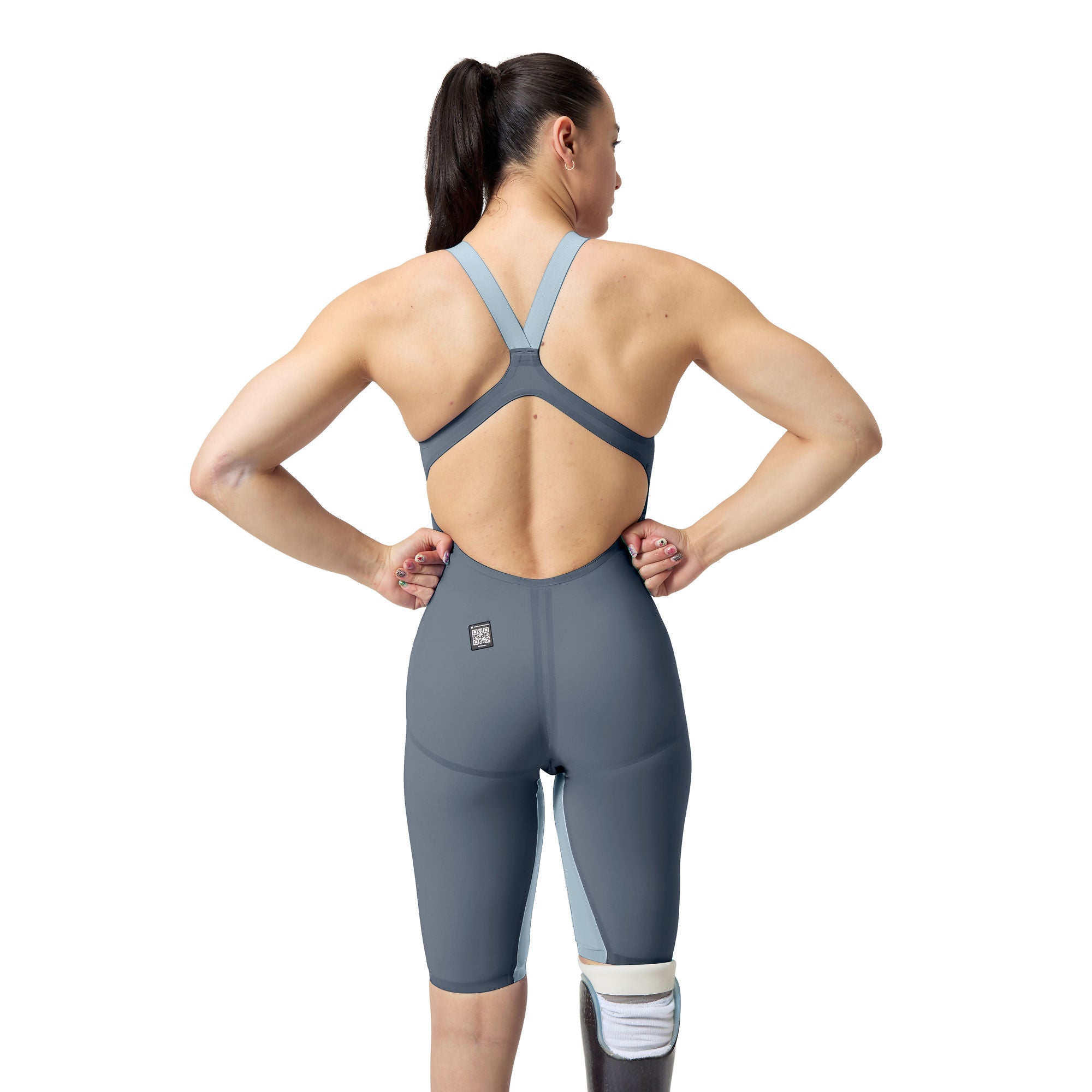 LZR Valor 2.0 Openback Kneeskin Damen Wettkampfanzug | Grau