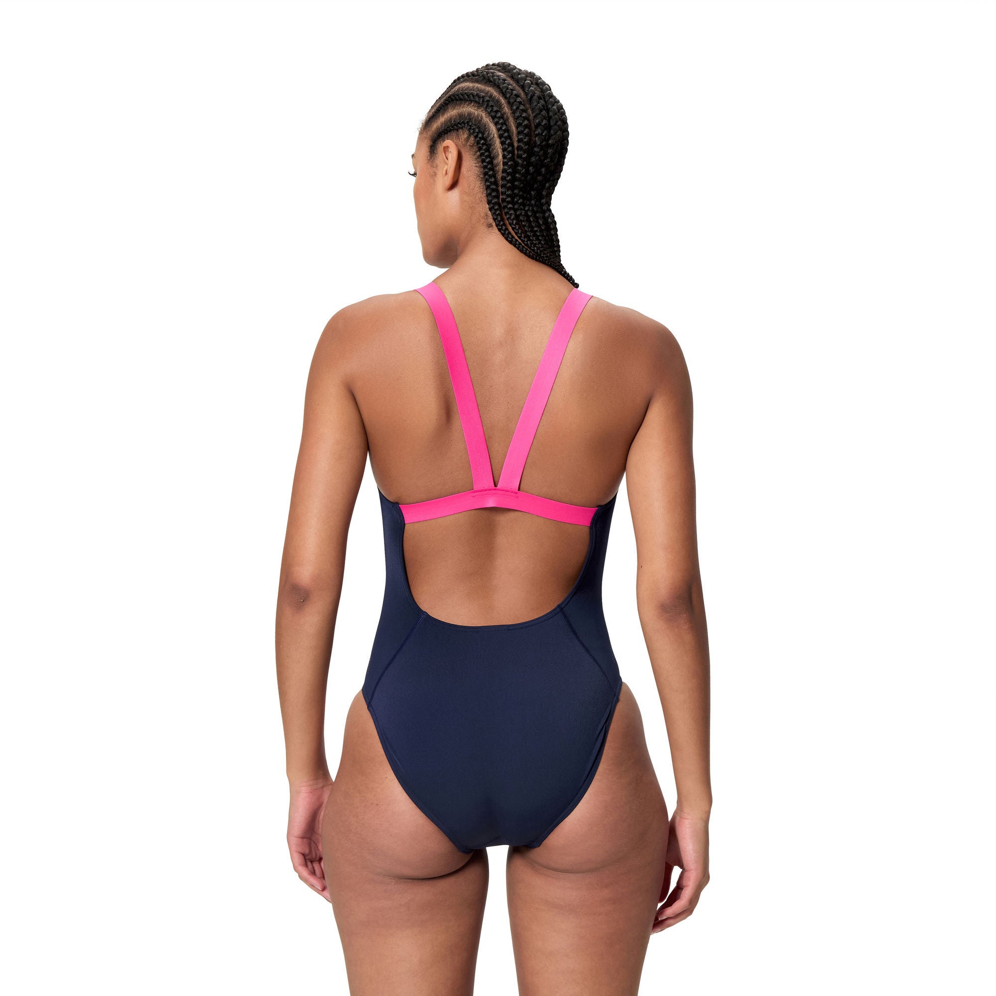 Solid Boom Leaderback Damen Badeanzug | Navy