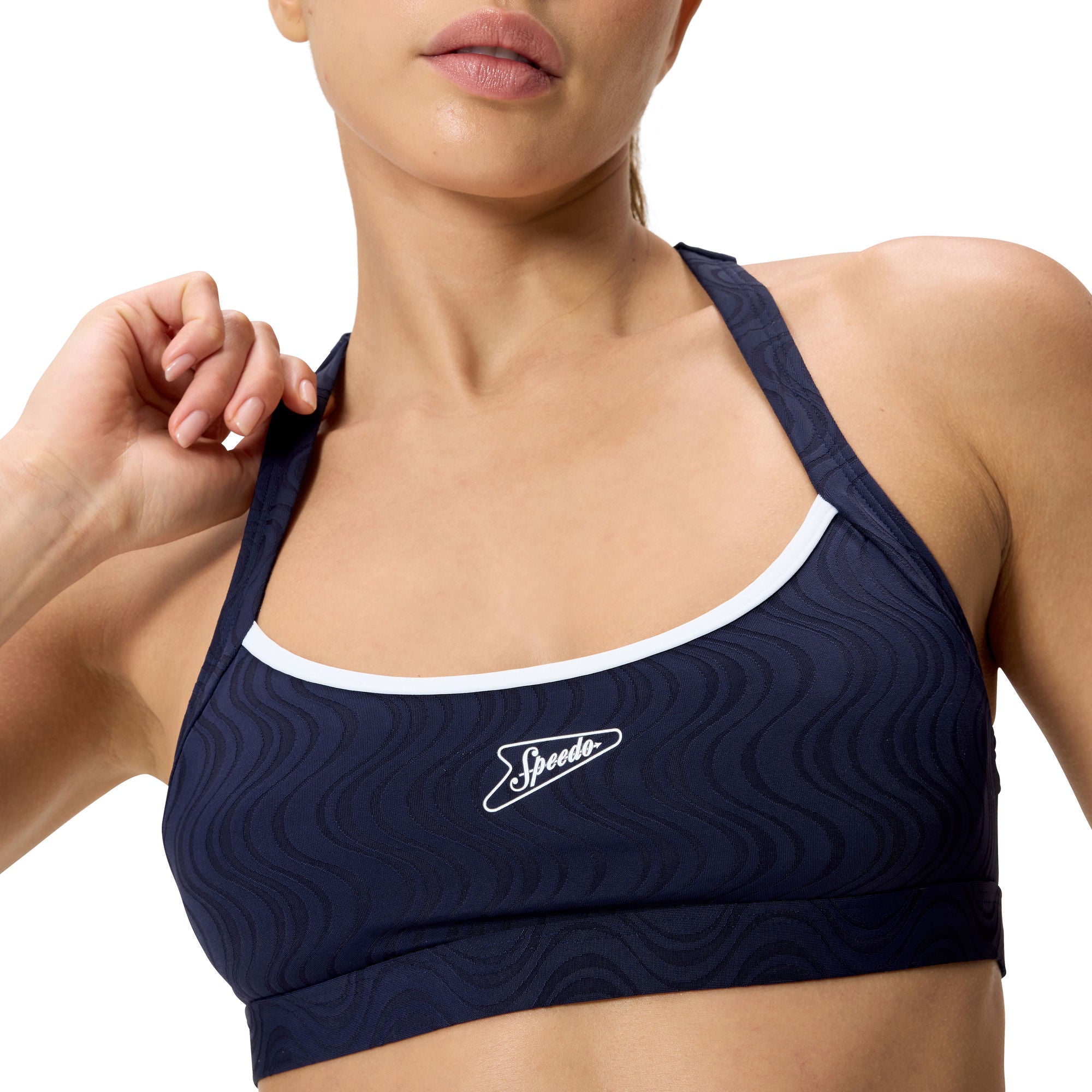 Texture Crossback Damen Bikinioberteil | Navy