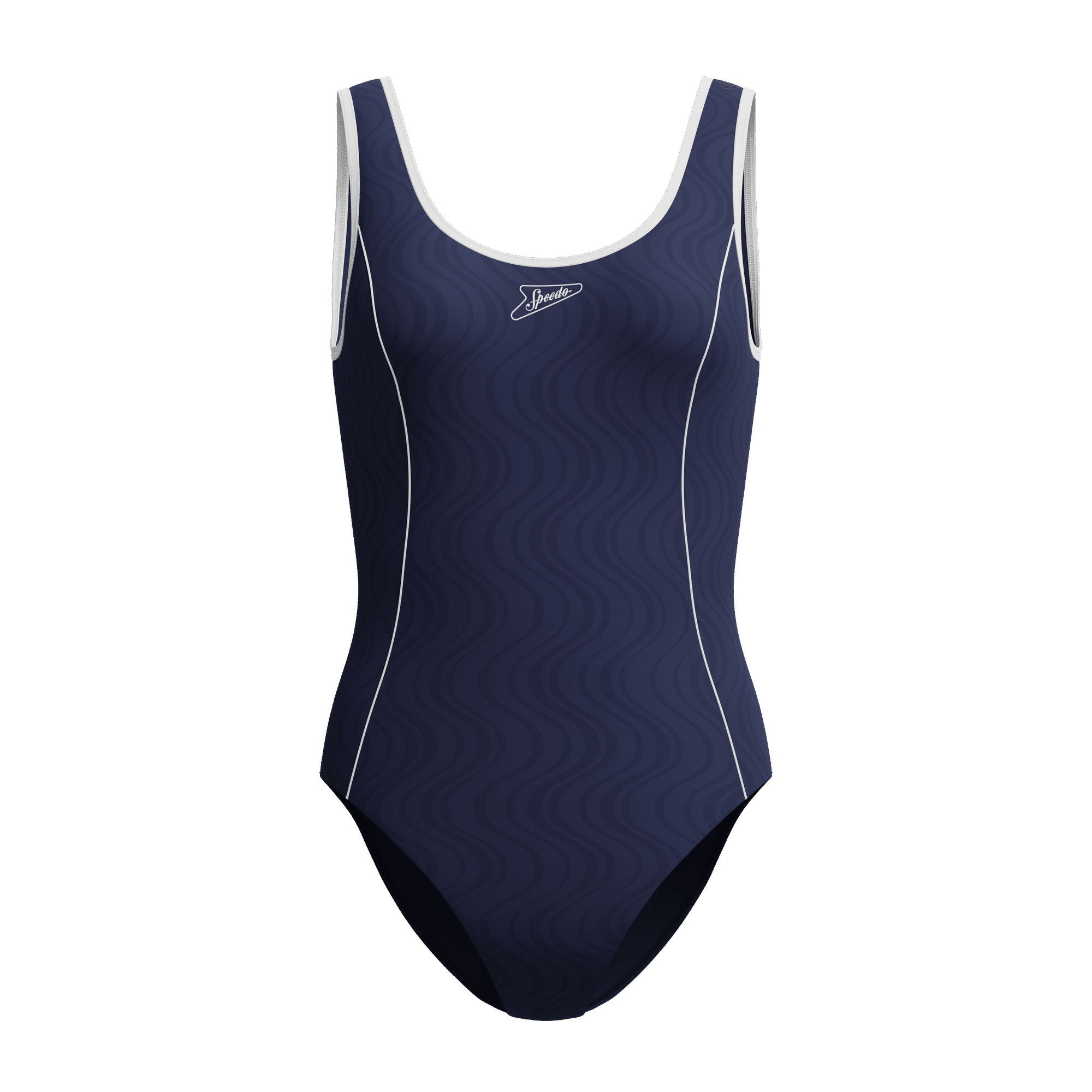 Texture Bound Scoop Damen Badeanzug | Navy