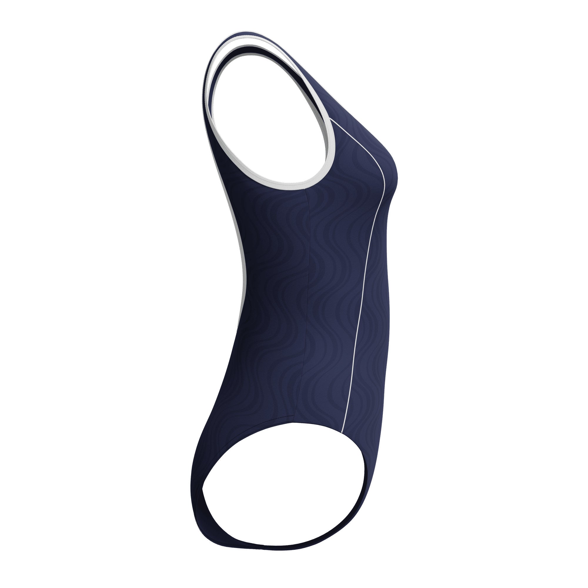 Texture Bound Scoop Damen Badeanzug | Navy