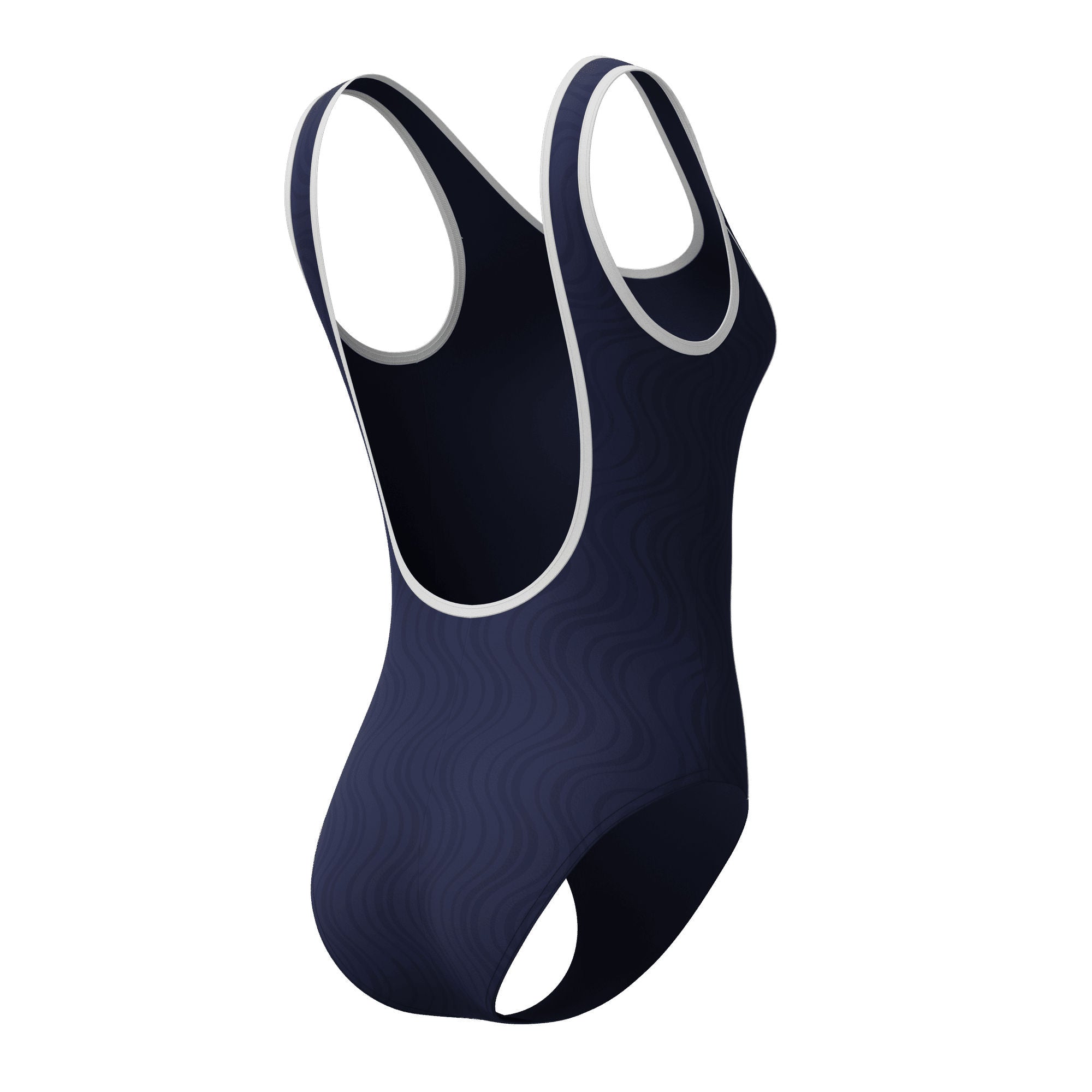 Texture Bound Scoop Damen Badeanzug | Navy