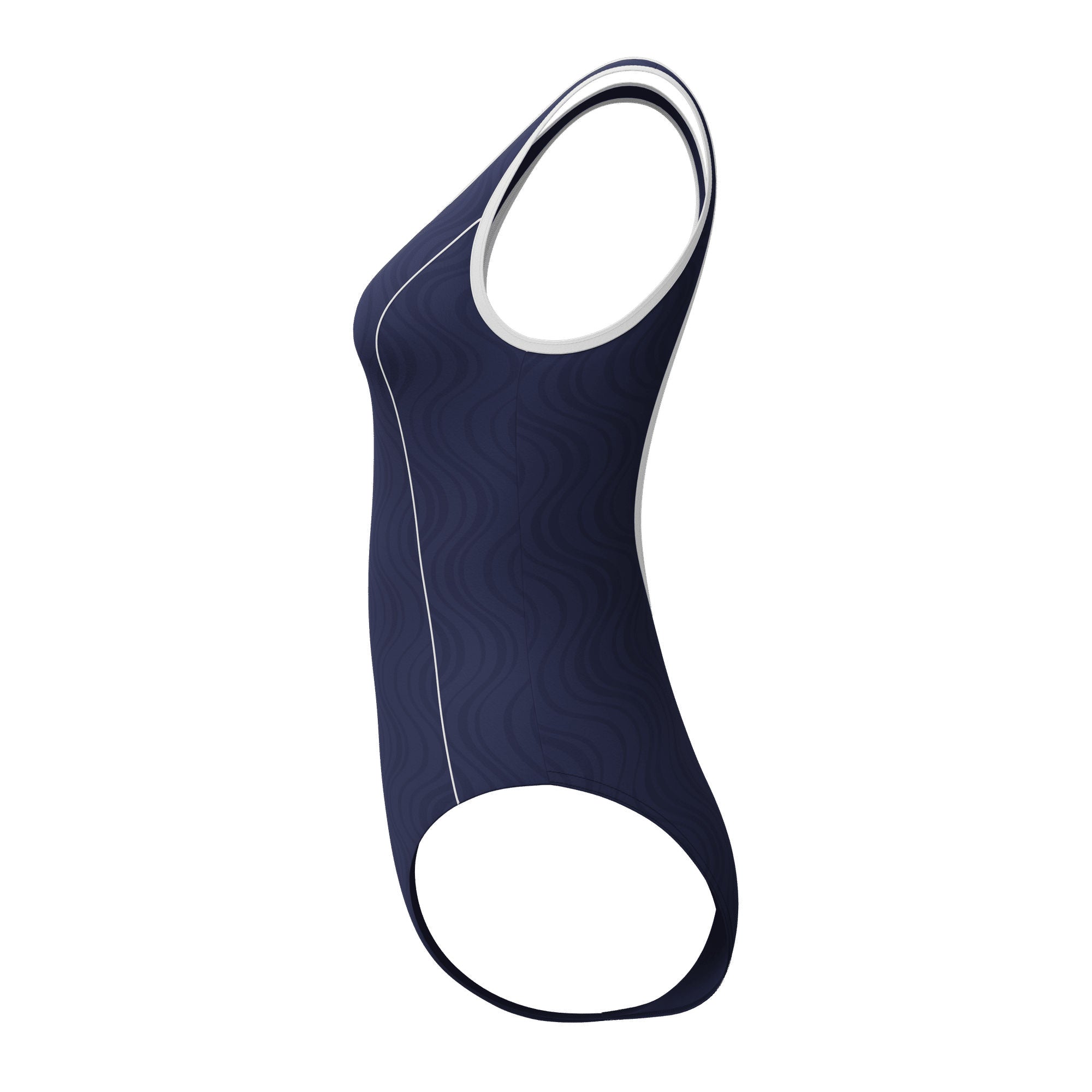Texture Bound Scoop Damen Badeanzug | Navy