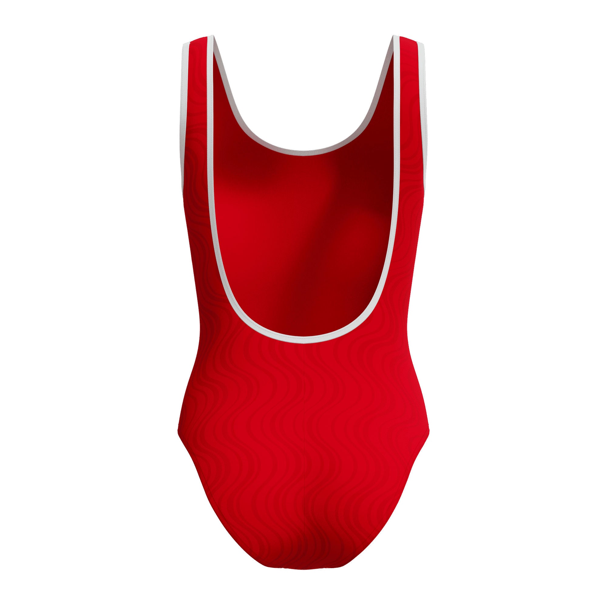 Texture Bound Scoop Damen Badeanzug | Rot