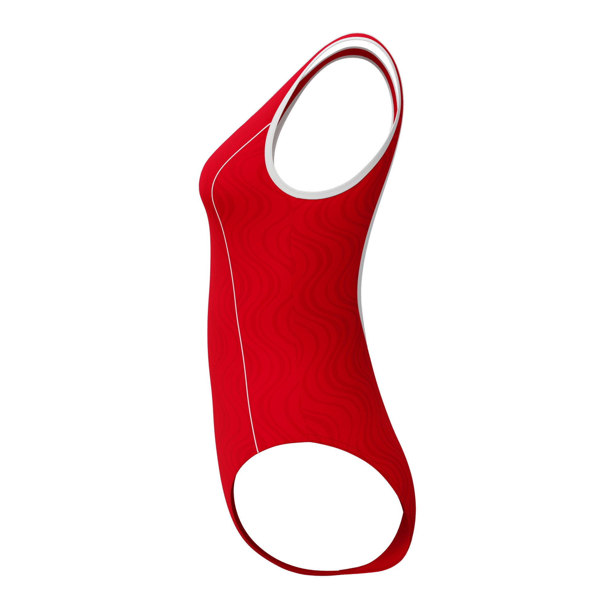 Texture Bound Scoop Damen Badeanzug | Rot