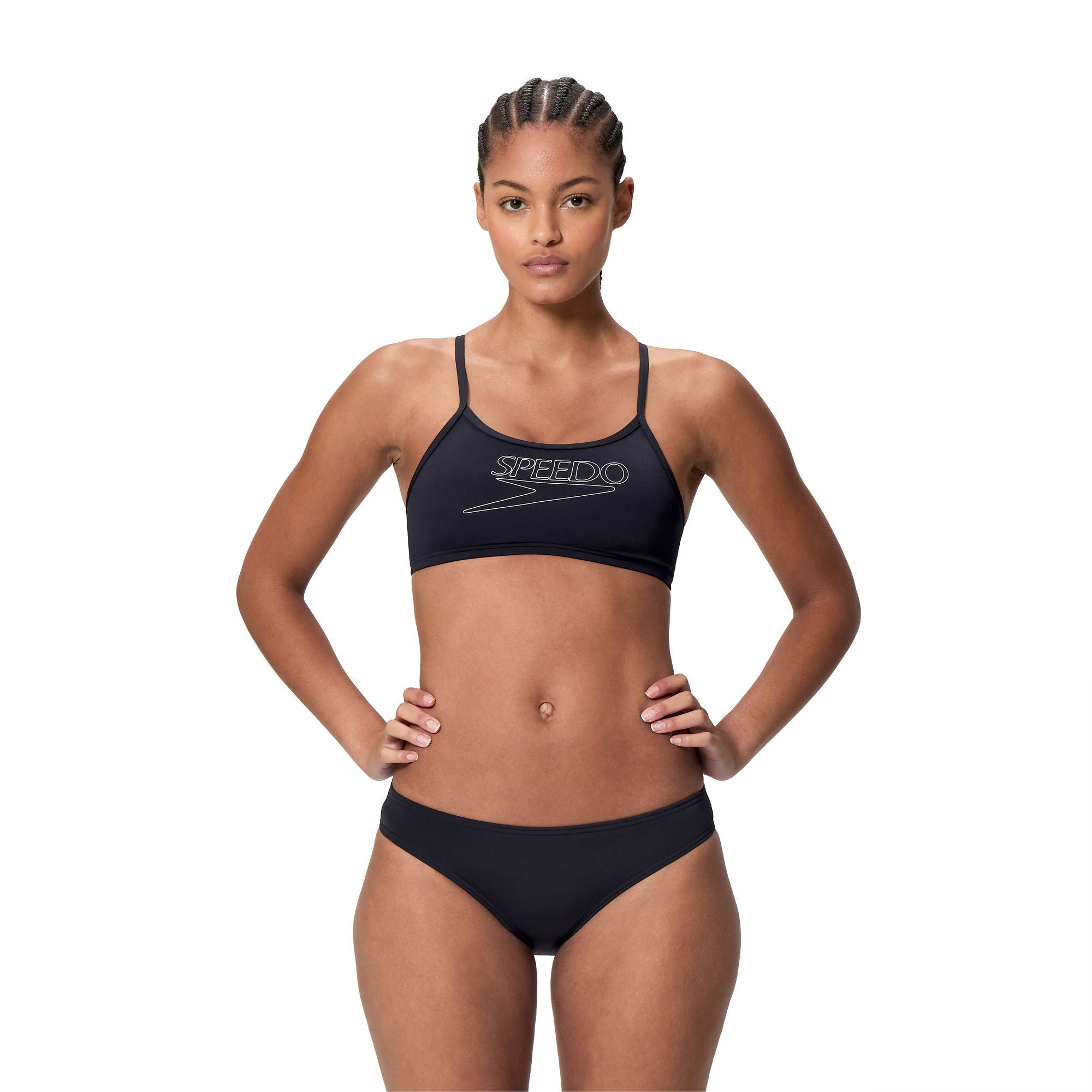 Endurance+ Logo Thin Strap Damen Bikini | Schwarz