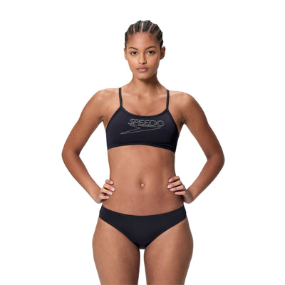 Endurance+ Logo Thin Strap Damen Bikini | Schwarz
