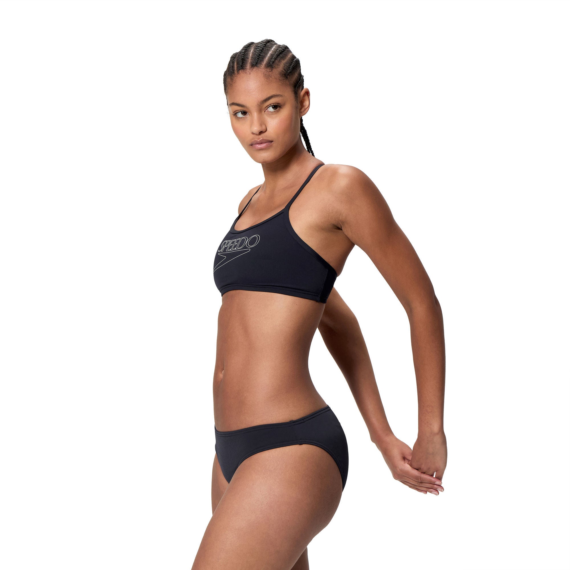 Endurance+ Logo Thin Strap Damen Bikini | Schwarz