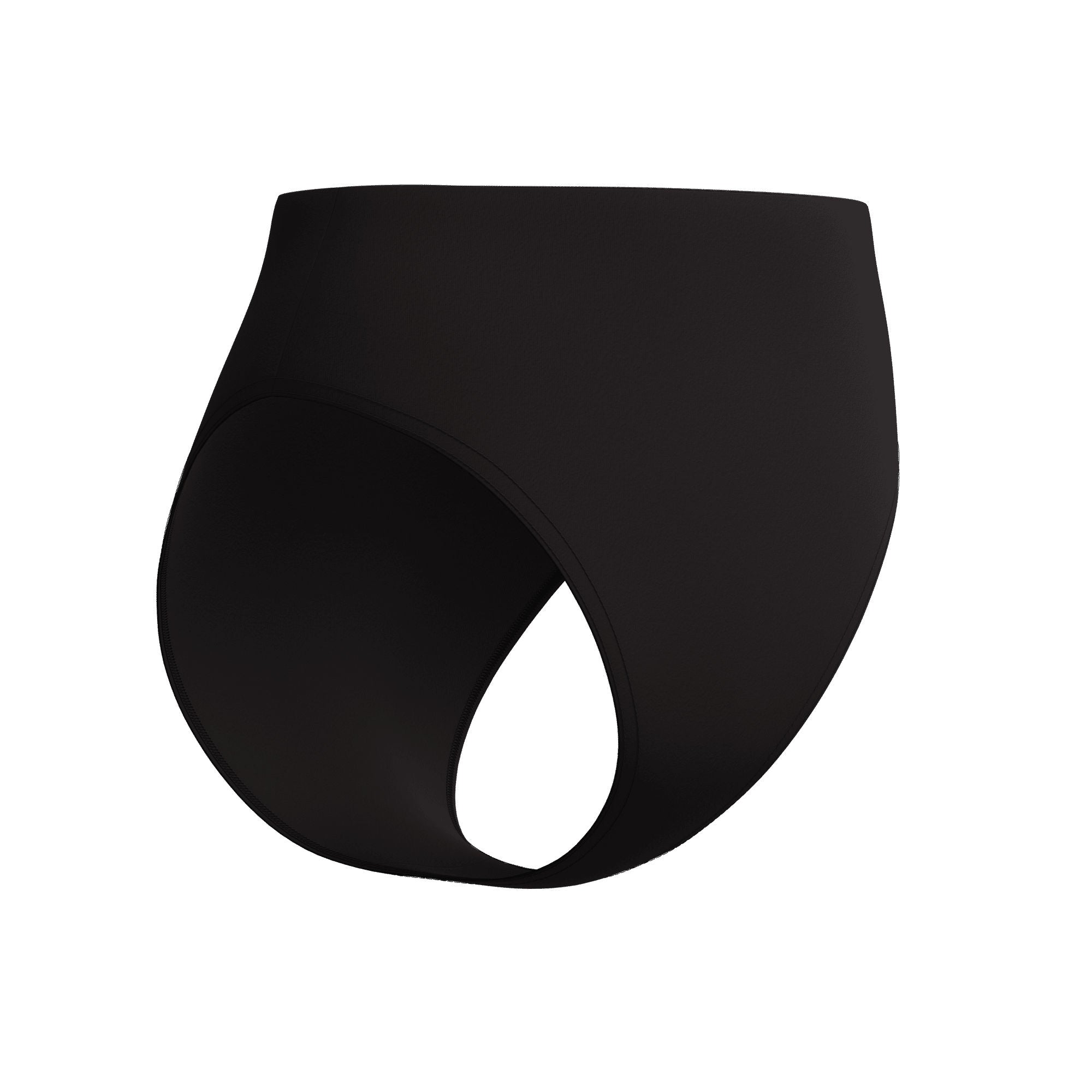 Solid Cheeky HW Damen Bikinihose | Schwarz