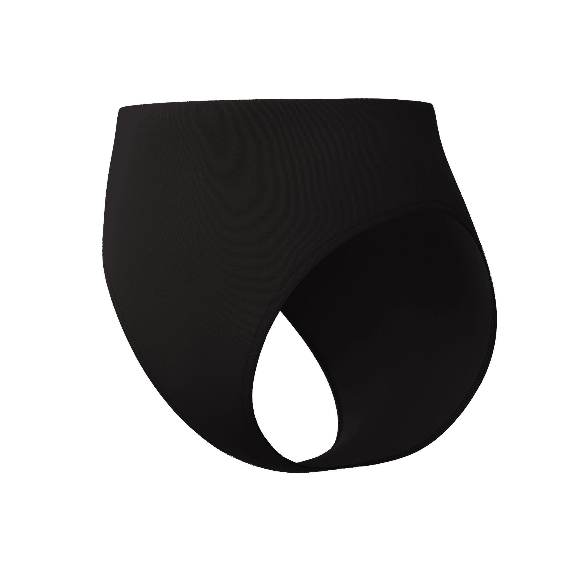 Solid Cheeky HW Damen Bikinihose | Schwarz