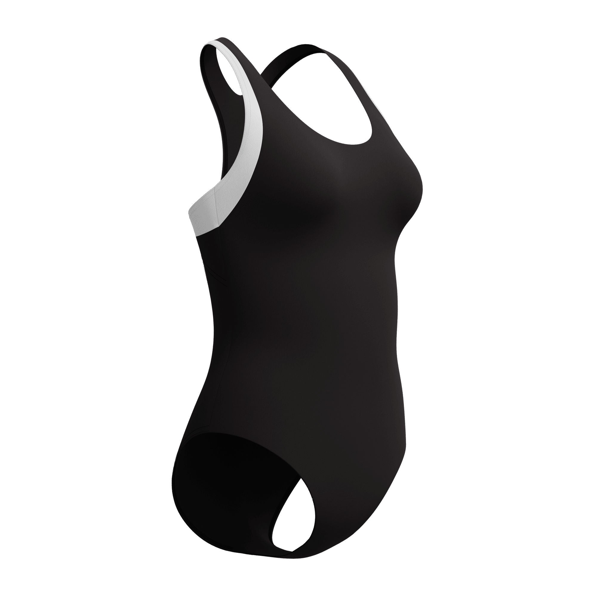 Colorblock Racerback Damen Badeanzug | Schwarz