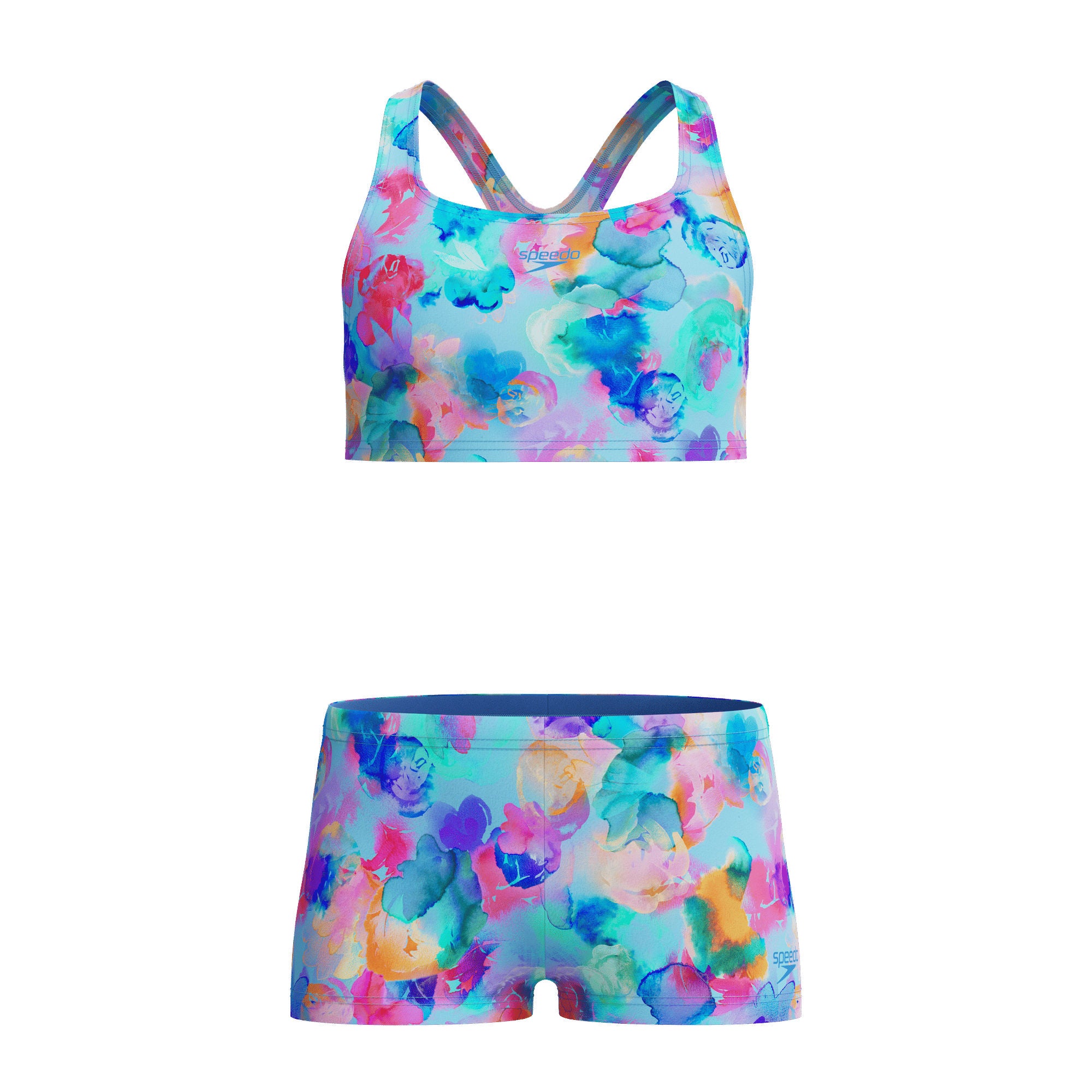 Print Racerback Mädchen Bikini | Blau