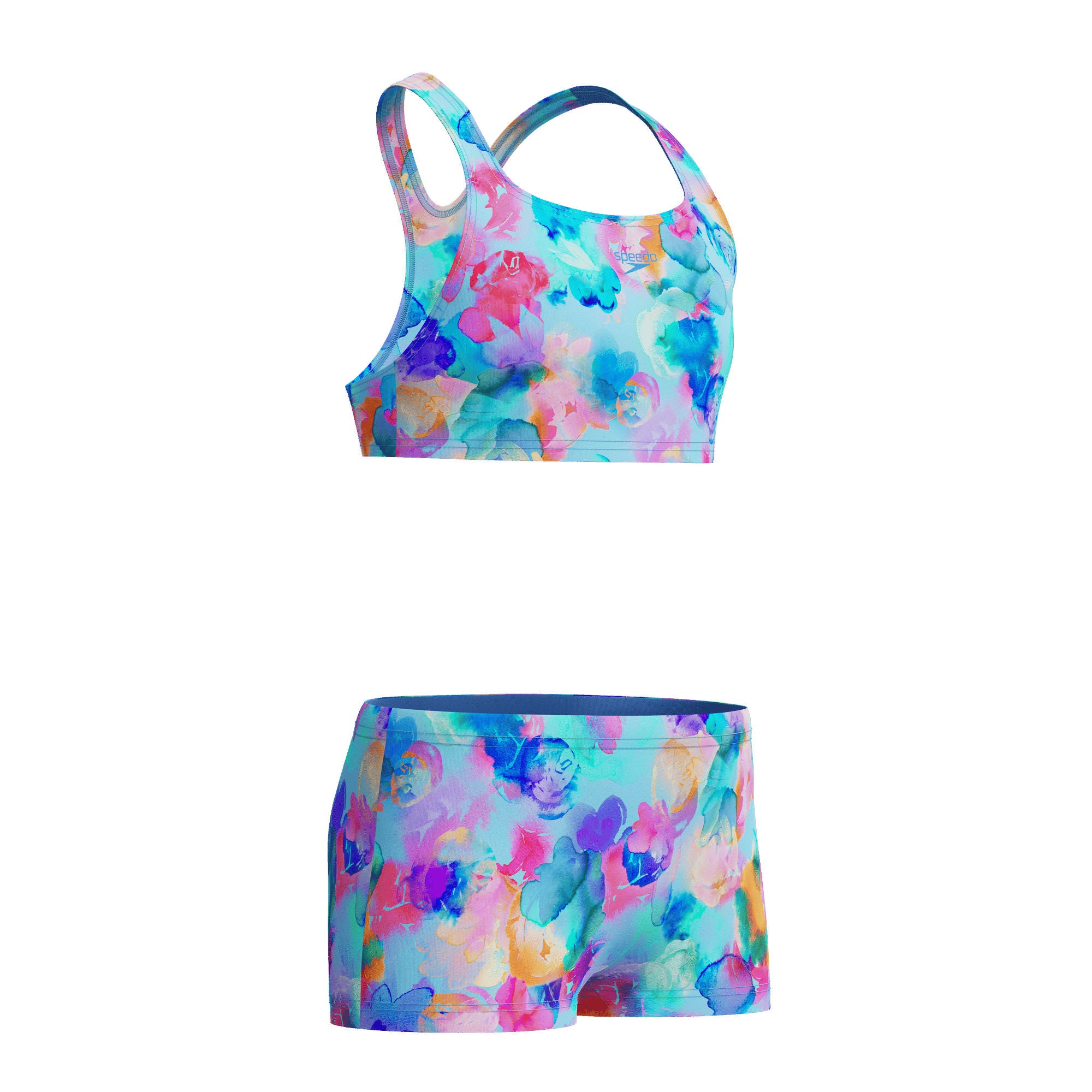 Print Racerback Mädchen Bikini | Blau