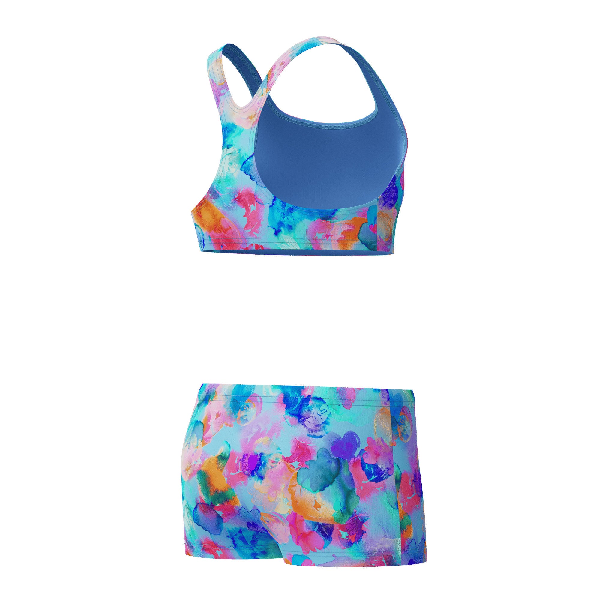 Print Racerback Mädchen Bikini | Blau